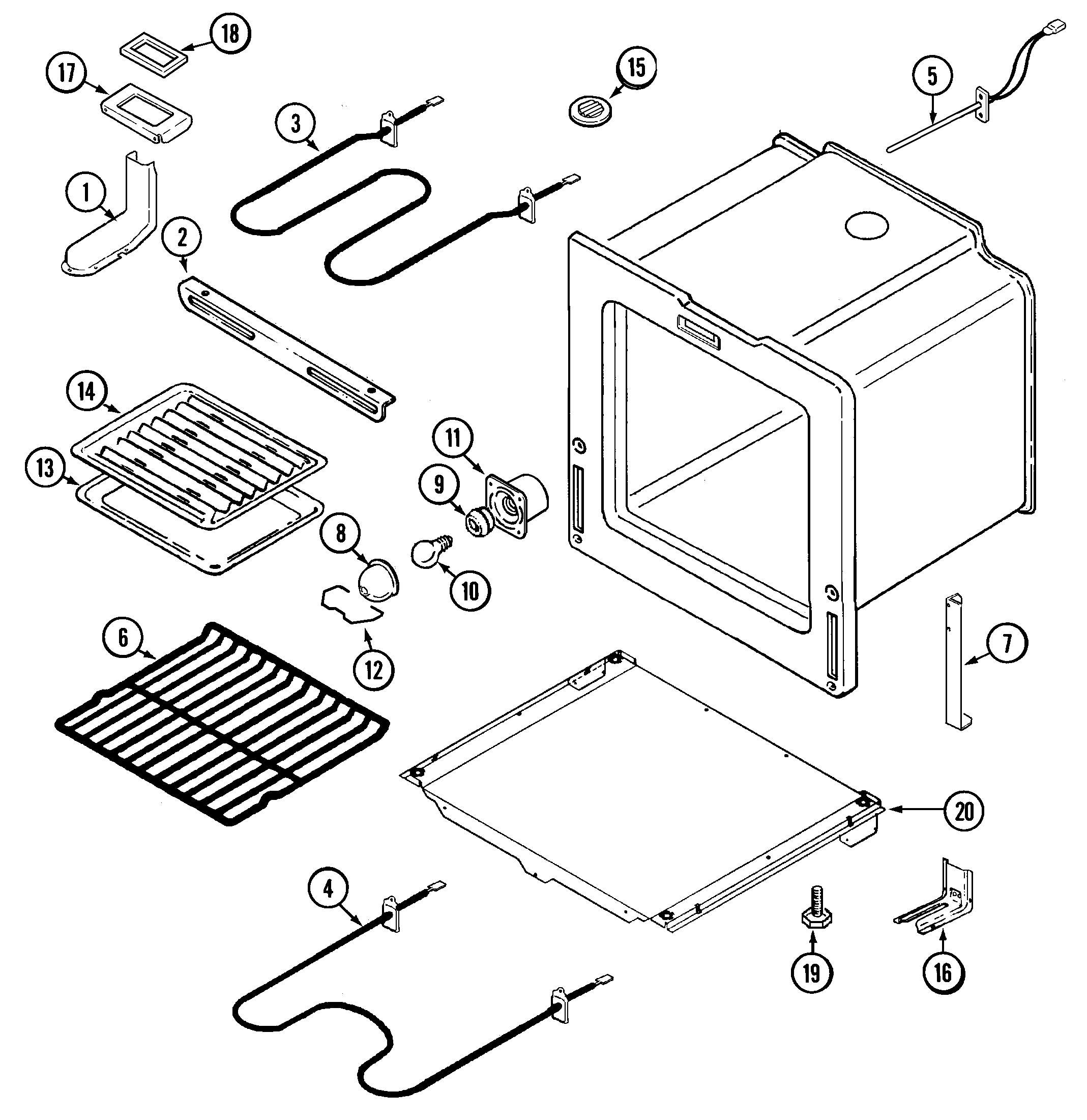 Magic Chef CEP3760AAA oven/base diagram