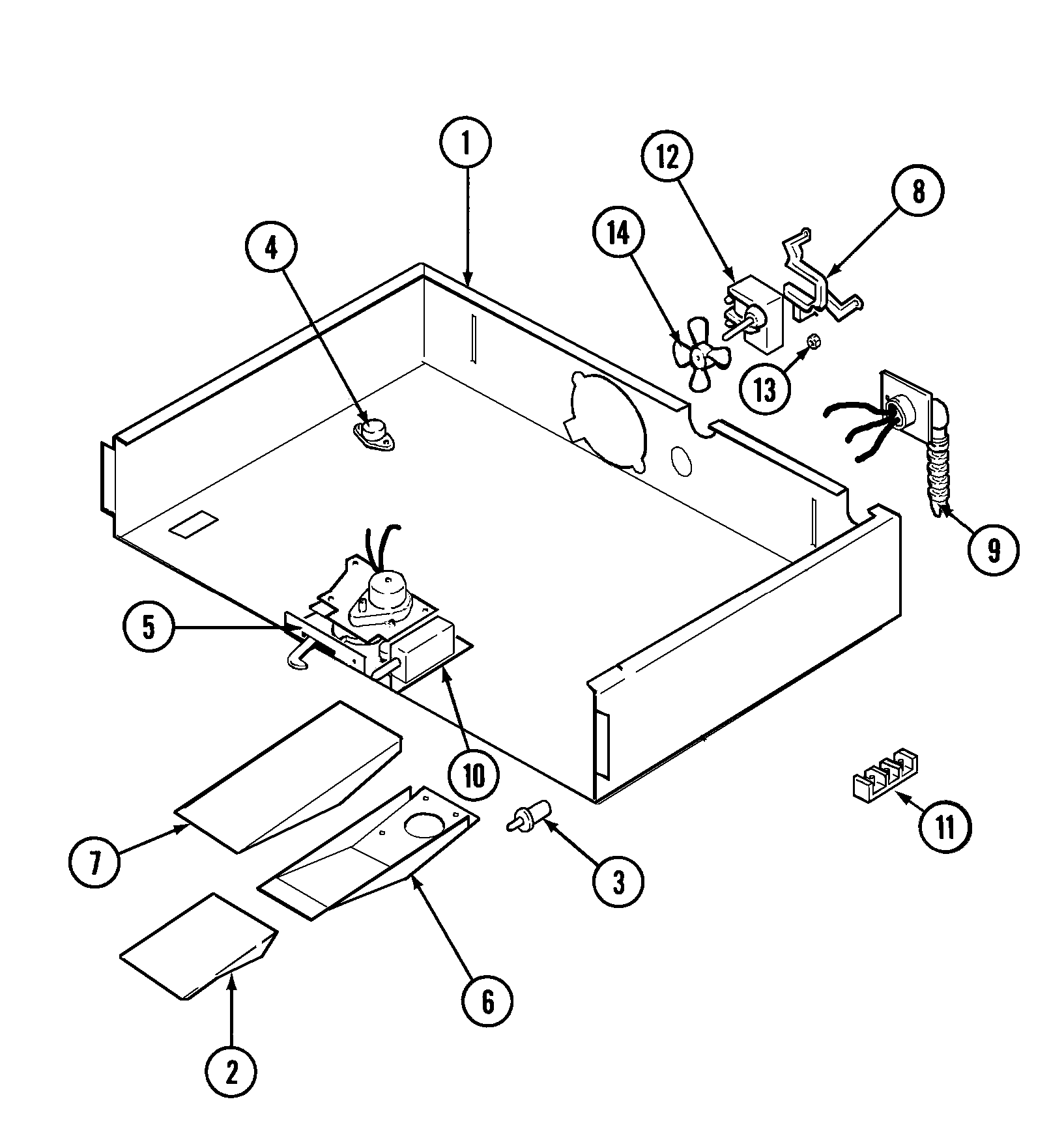 Maytag MEW6527BAQ internal controls diagram