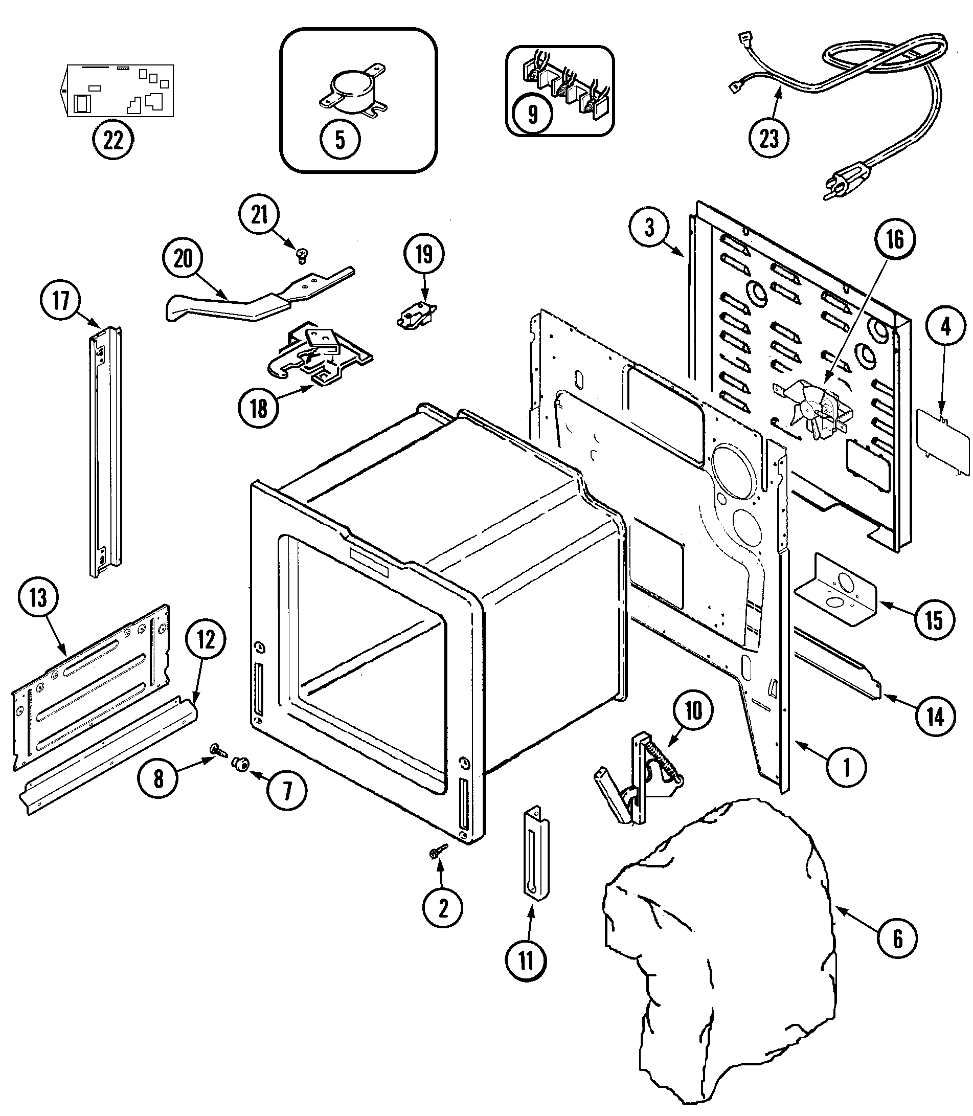 Magic Chef CES3540ACC body diagram