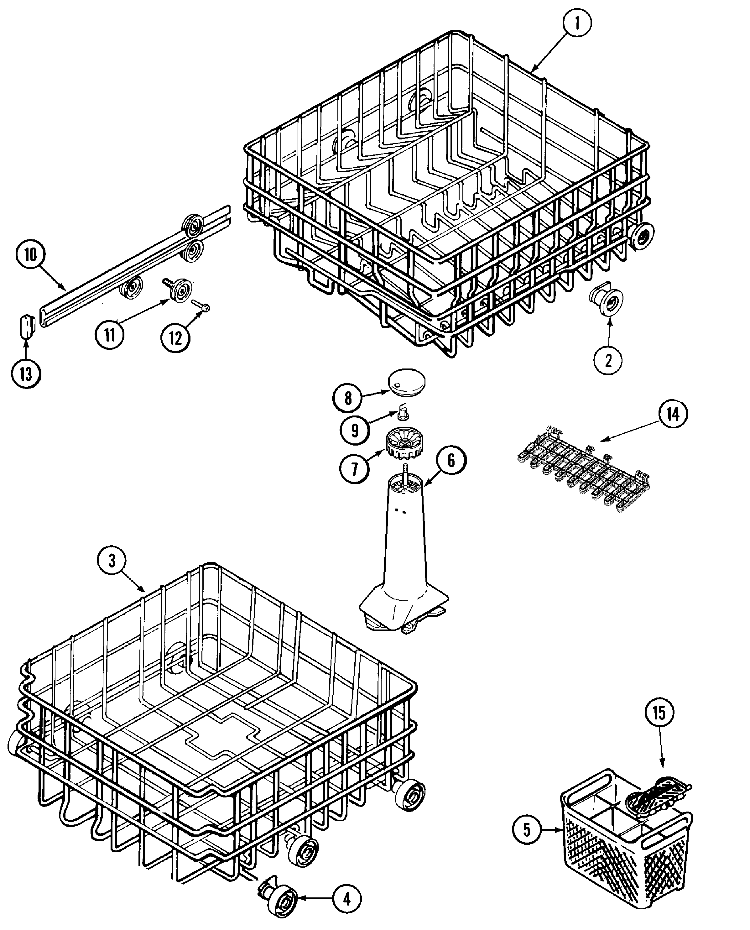 Magic Chef CDB6100AWN track & rack assembly diagram
