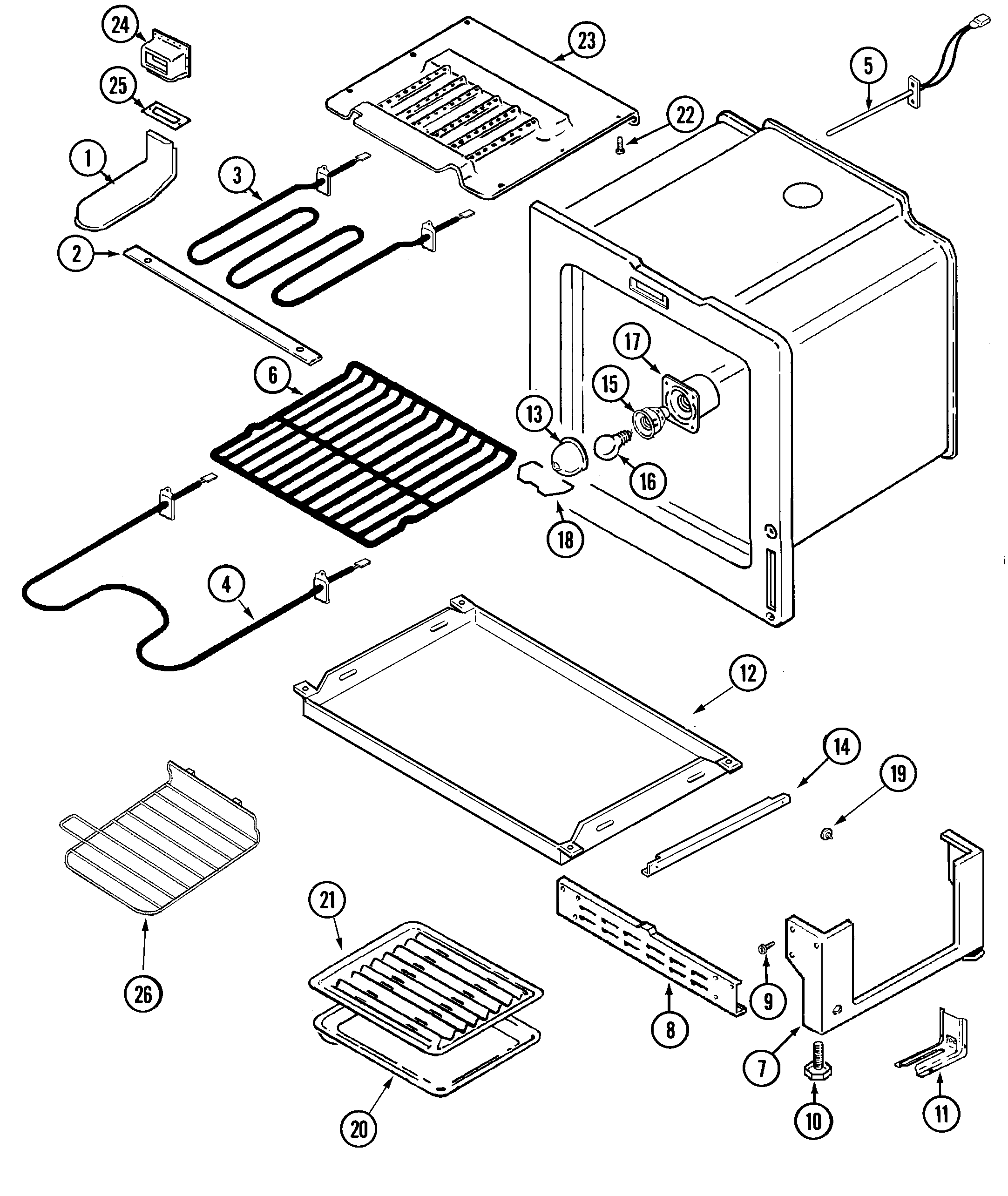 Maytag MER5770BAW oven/base diagram