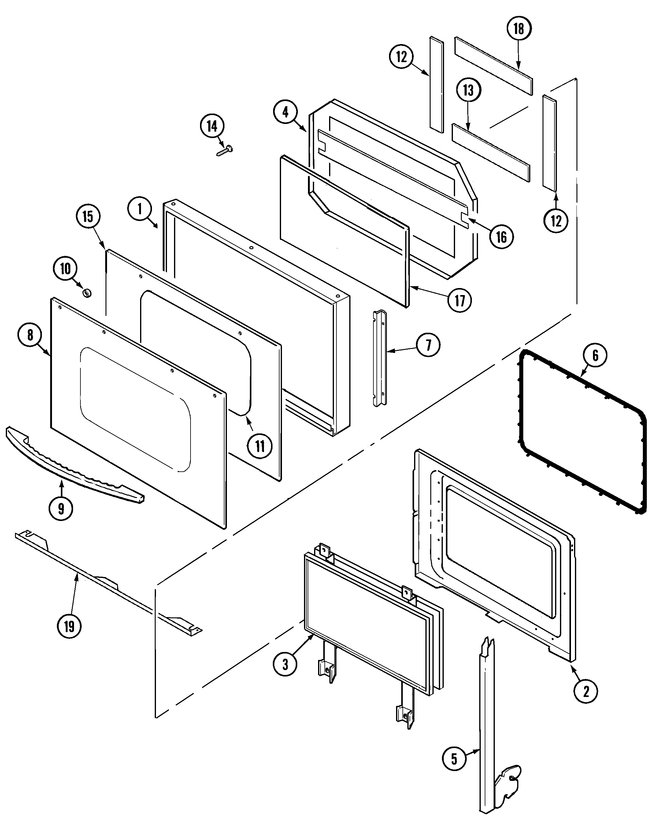 Maytag MEW6527CAS door diagram