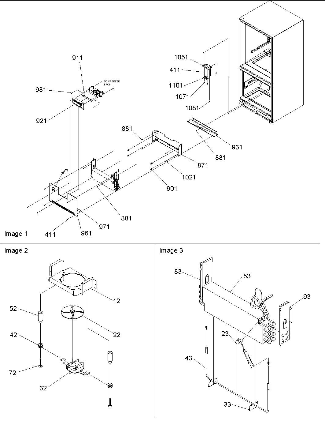 Amana BR18V2C-P1320709WC evaporator & freezer control assy diagram