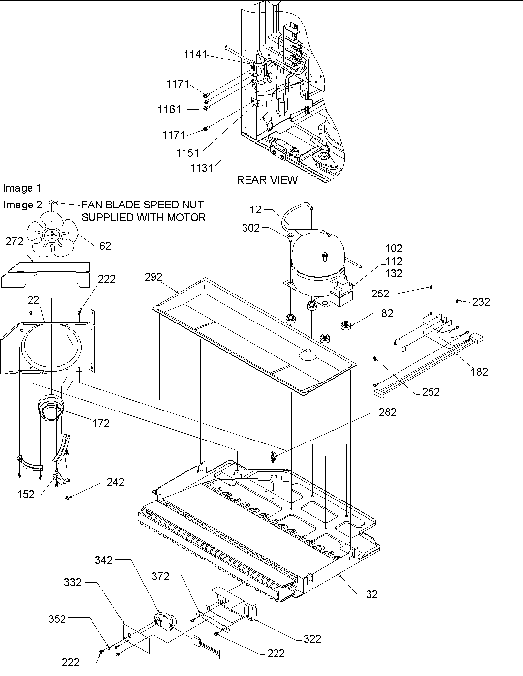 Amana BR18V2C-P1320709WC machine compartment diagram