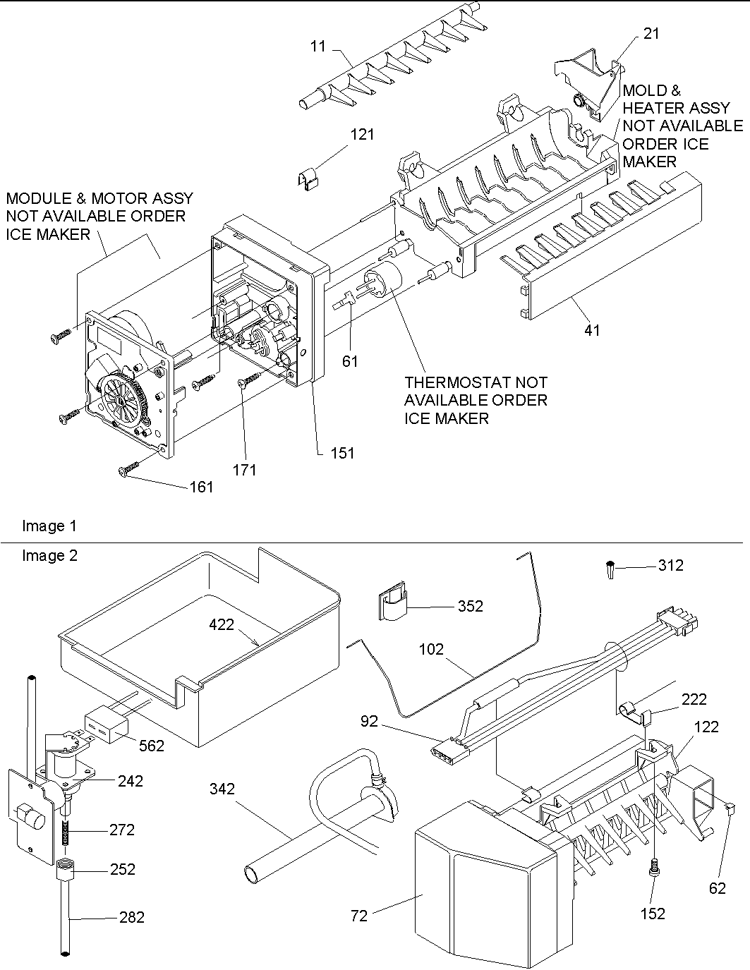 Amana BR18V2C-P1320709WC ice maker assy & parts diagram