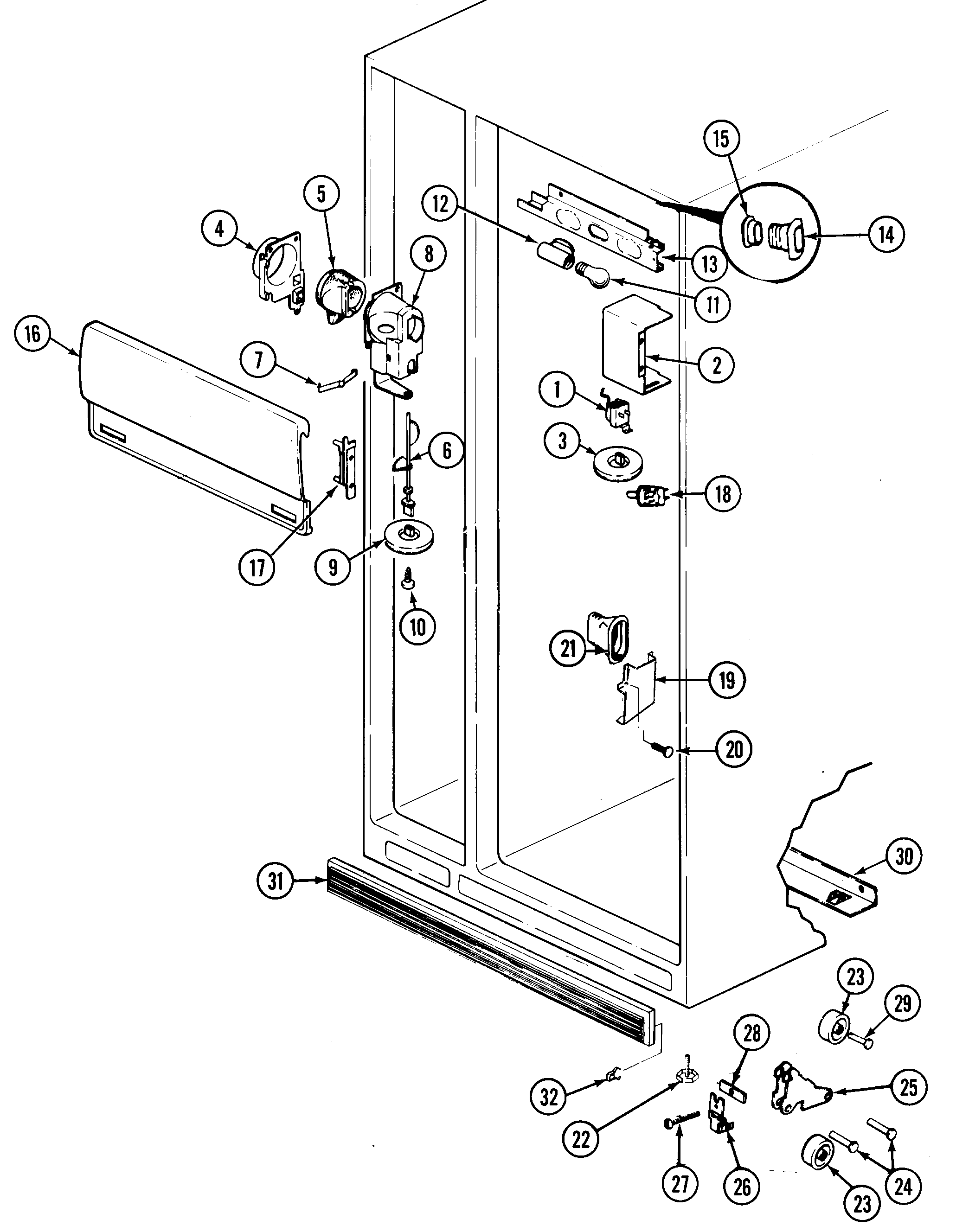 Admiral RSWA248AAE fresh food compartment diagram