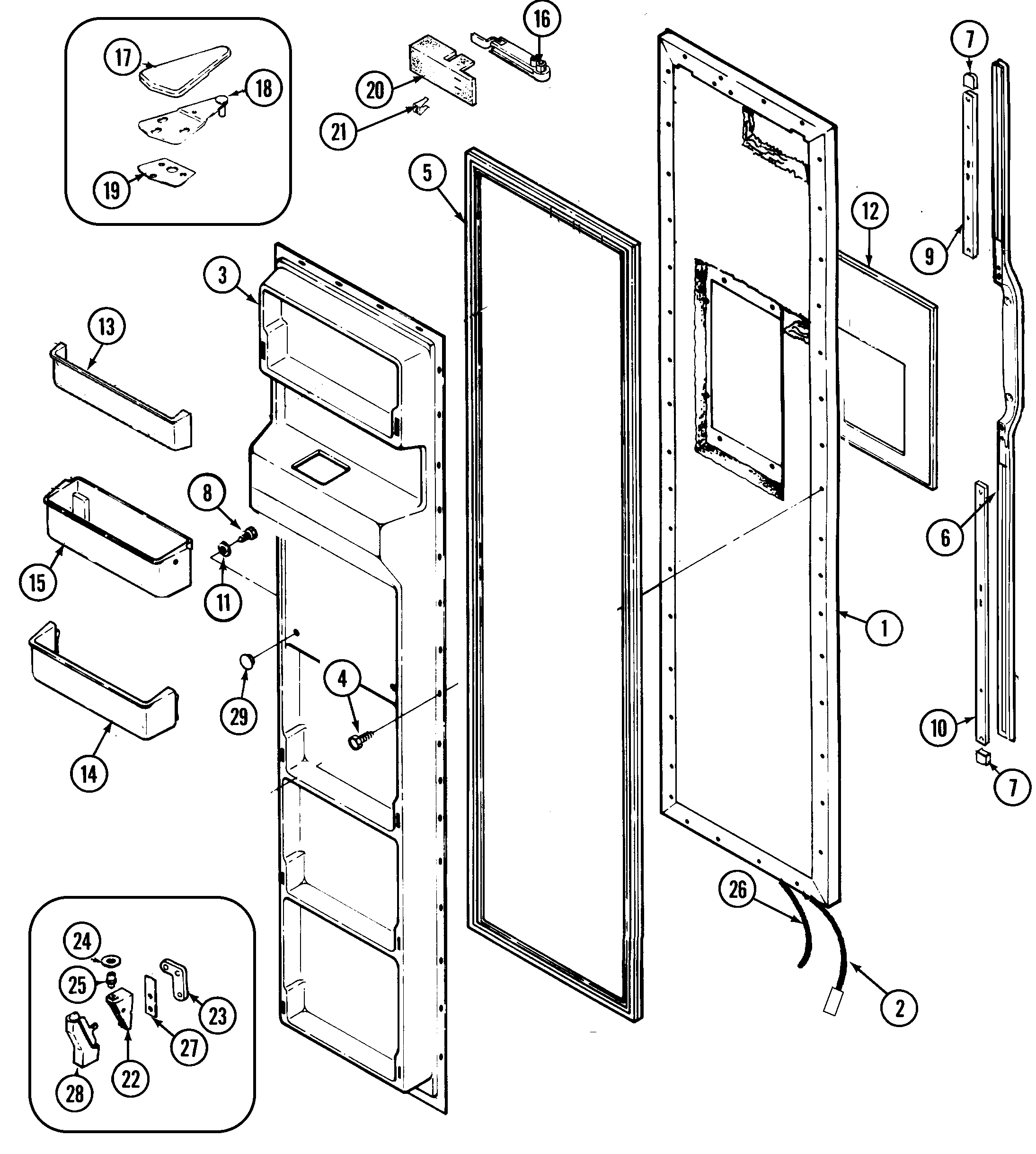 Admiral RSWA248AAE freezer door diagram