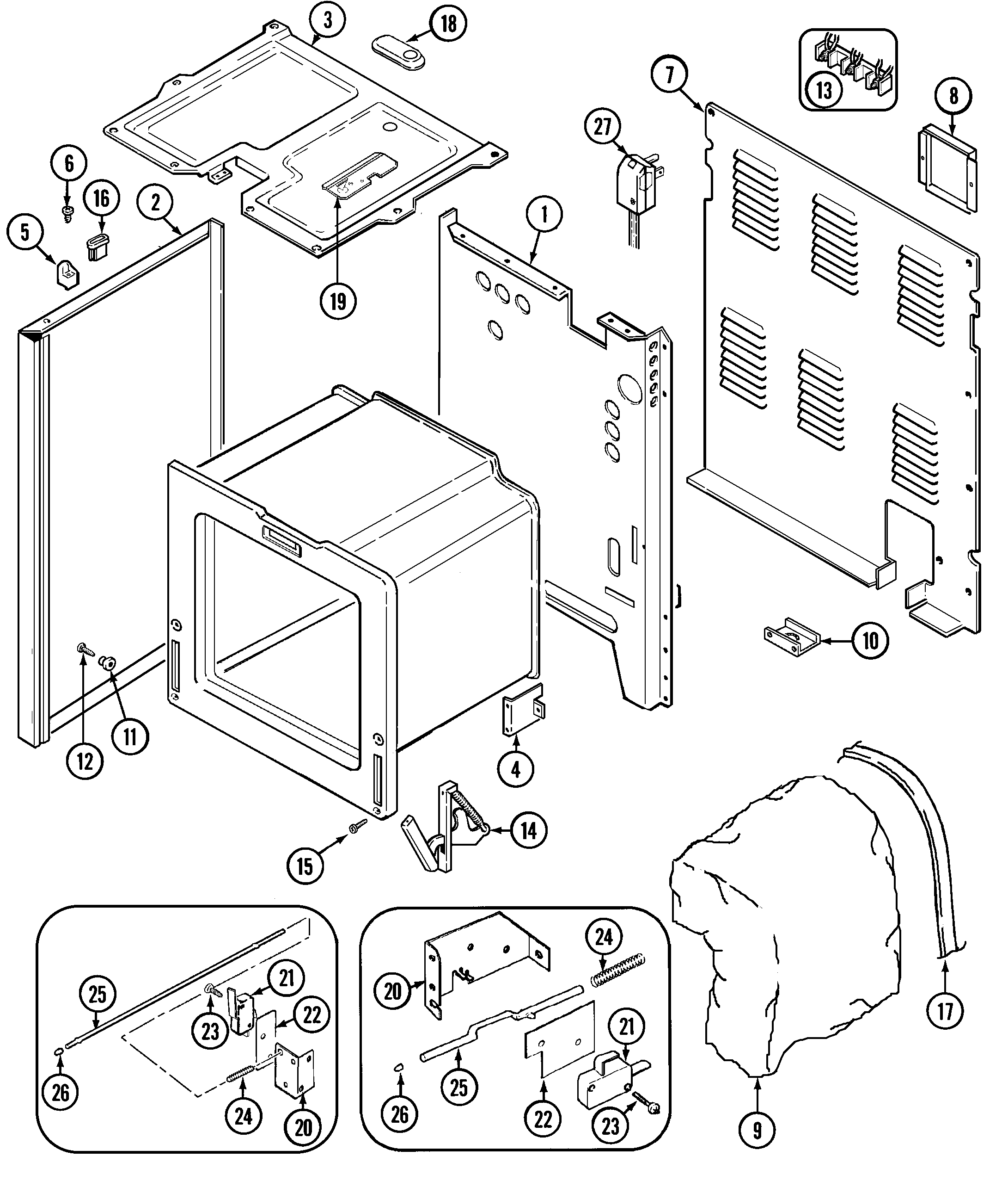 Maytag CRE7600BDL body diagram