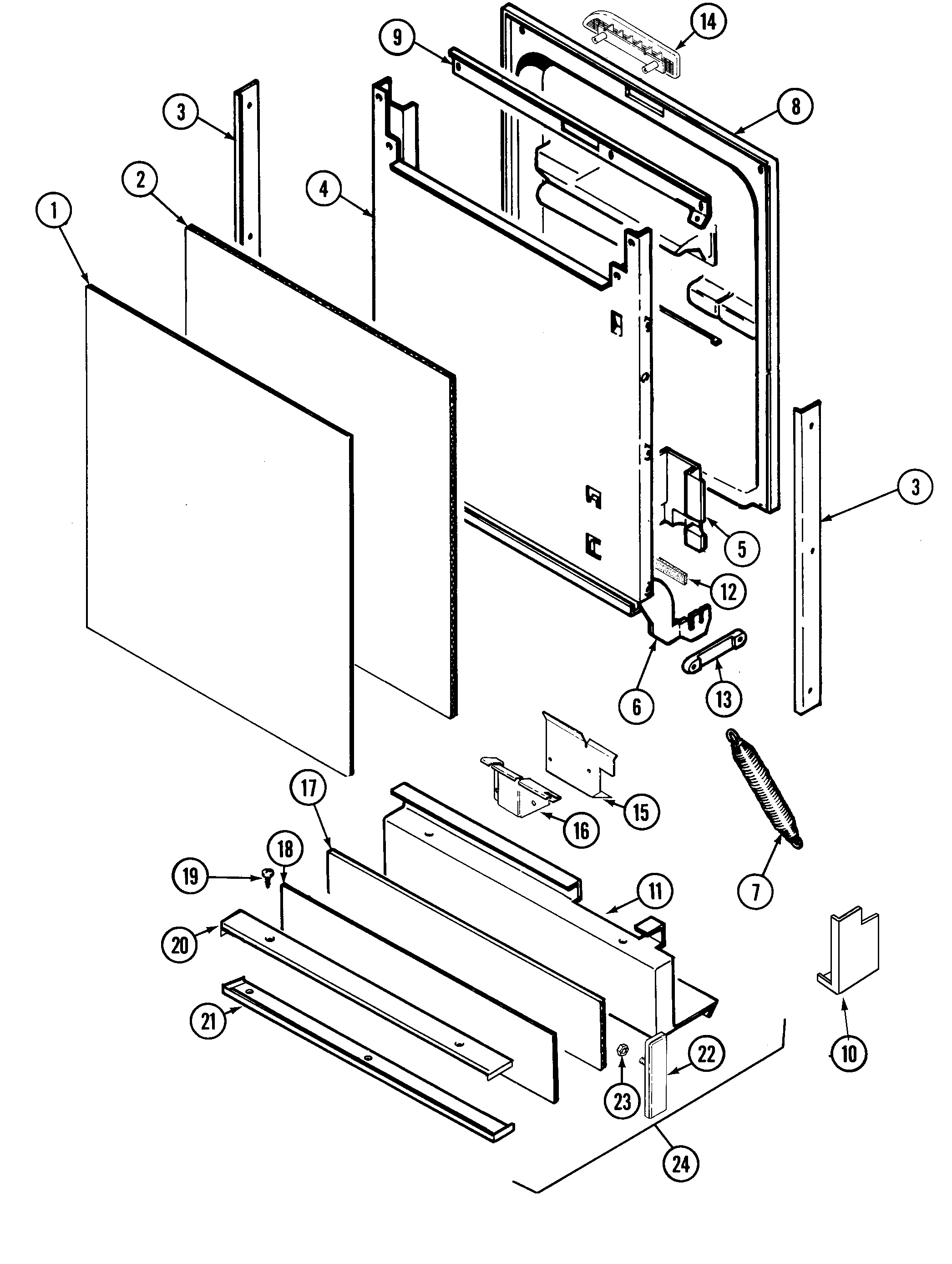 Magic Chef DU2J-C door diagram