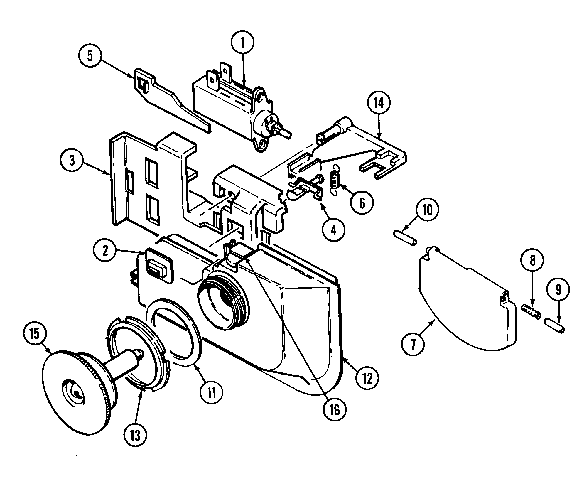 Magic Chef DU4J-C rinse aid & soap dispenser diagram