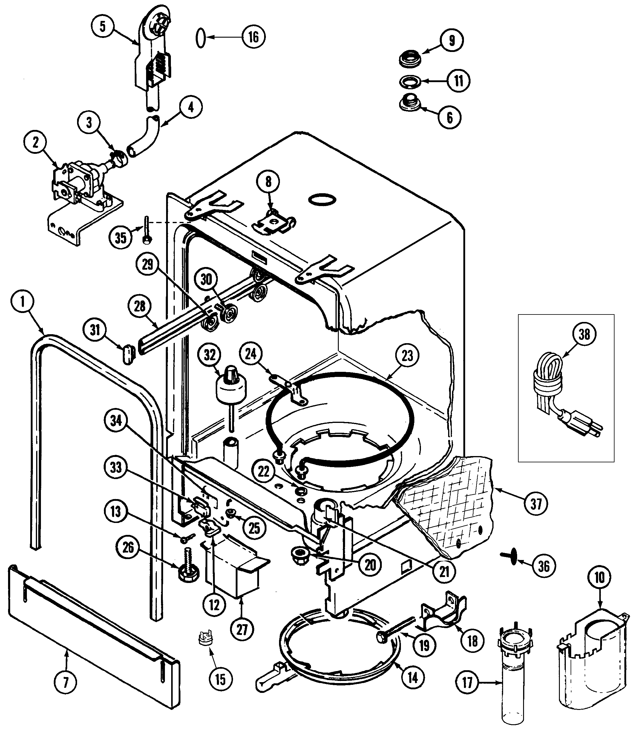 Magic Chef DU4J-C tub diagram