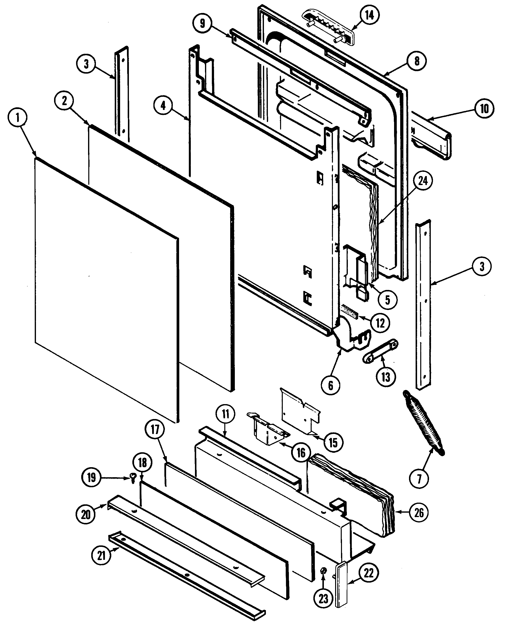 Maytag GDU4KV-CN door diagram