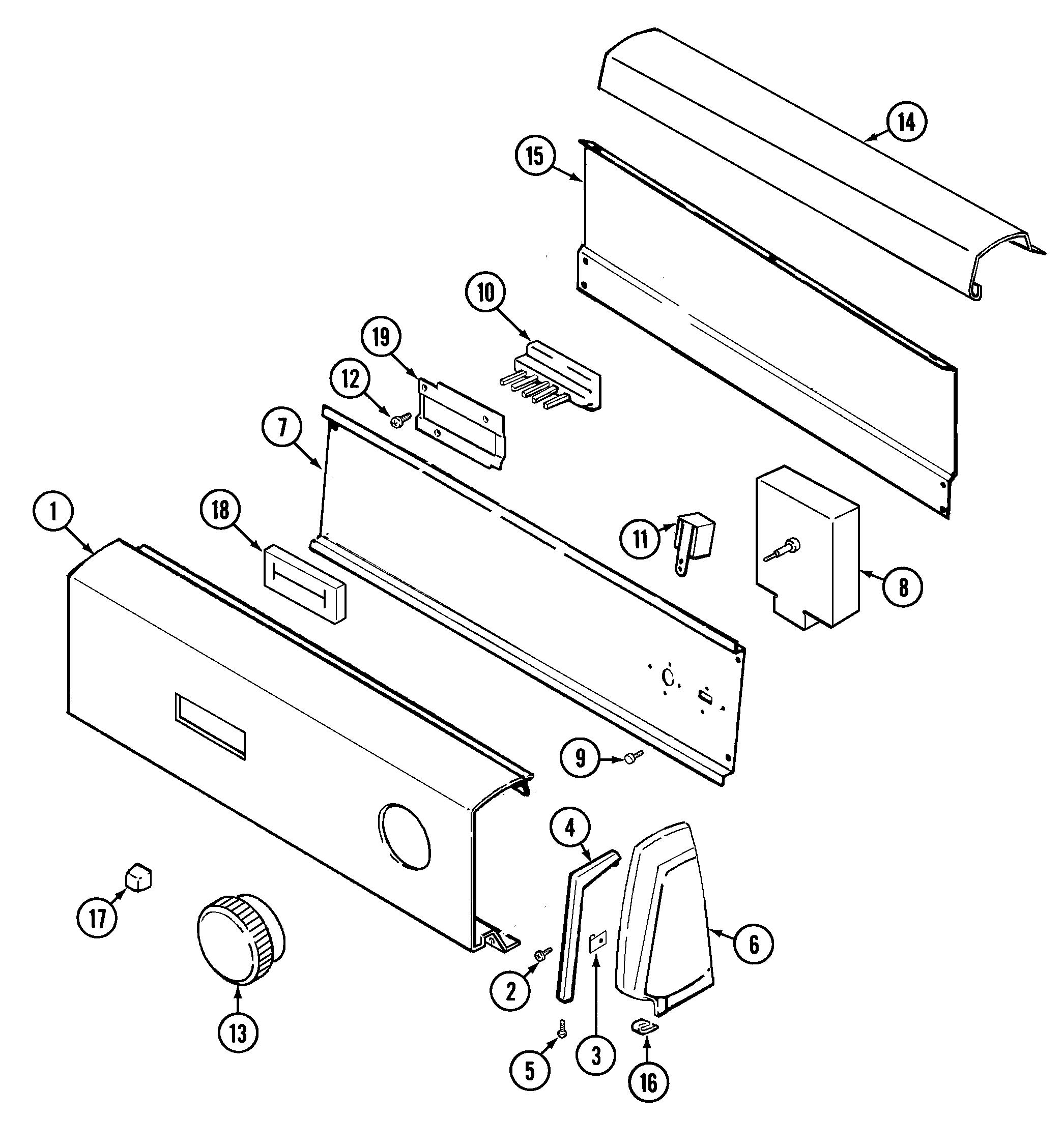 Jenn-Air JDE1000A control panel diagram