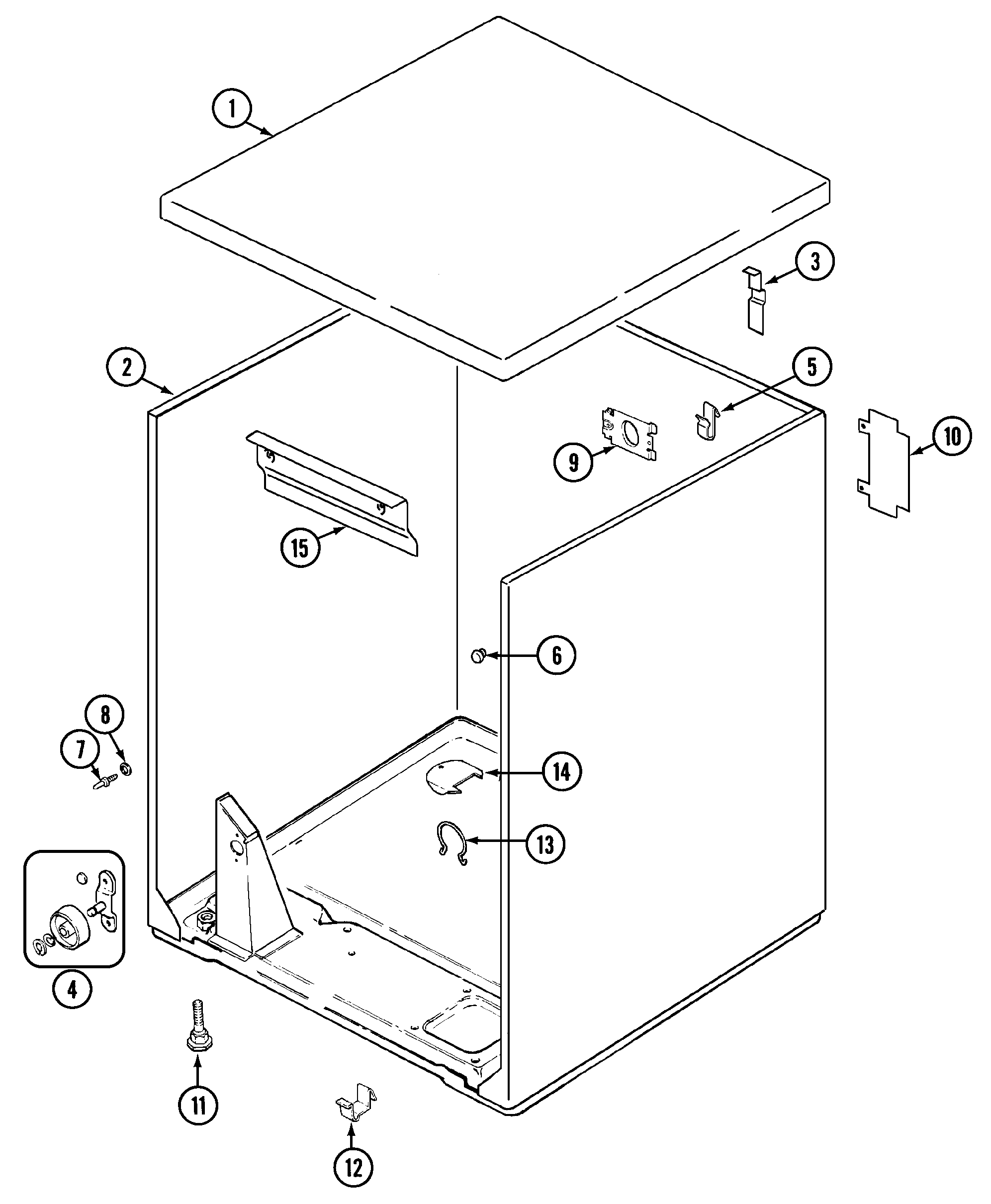 Jenn-Air JDE1000A cabinet diagram