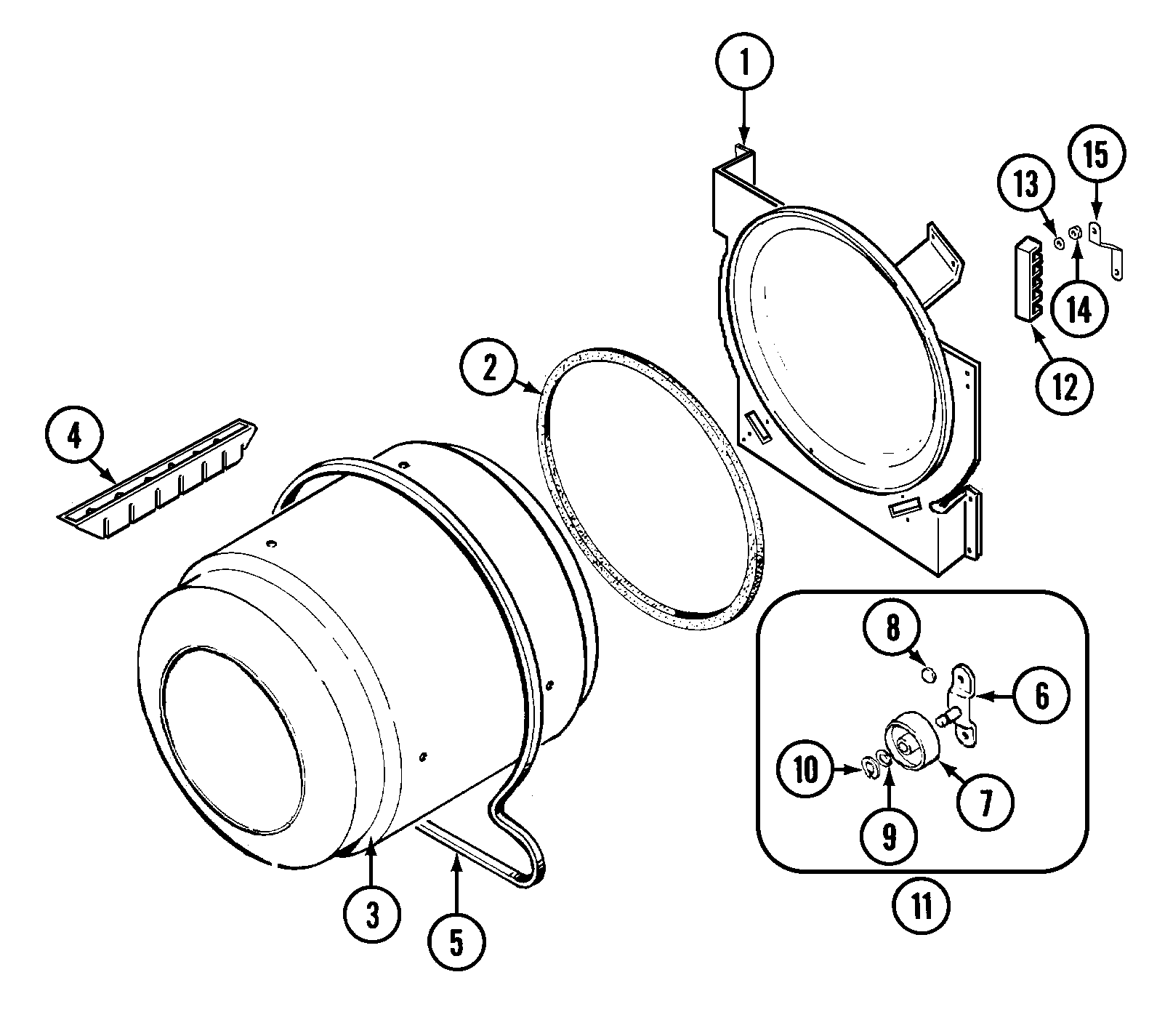 Jenn-Air JDE1000A tumbler diagram