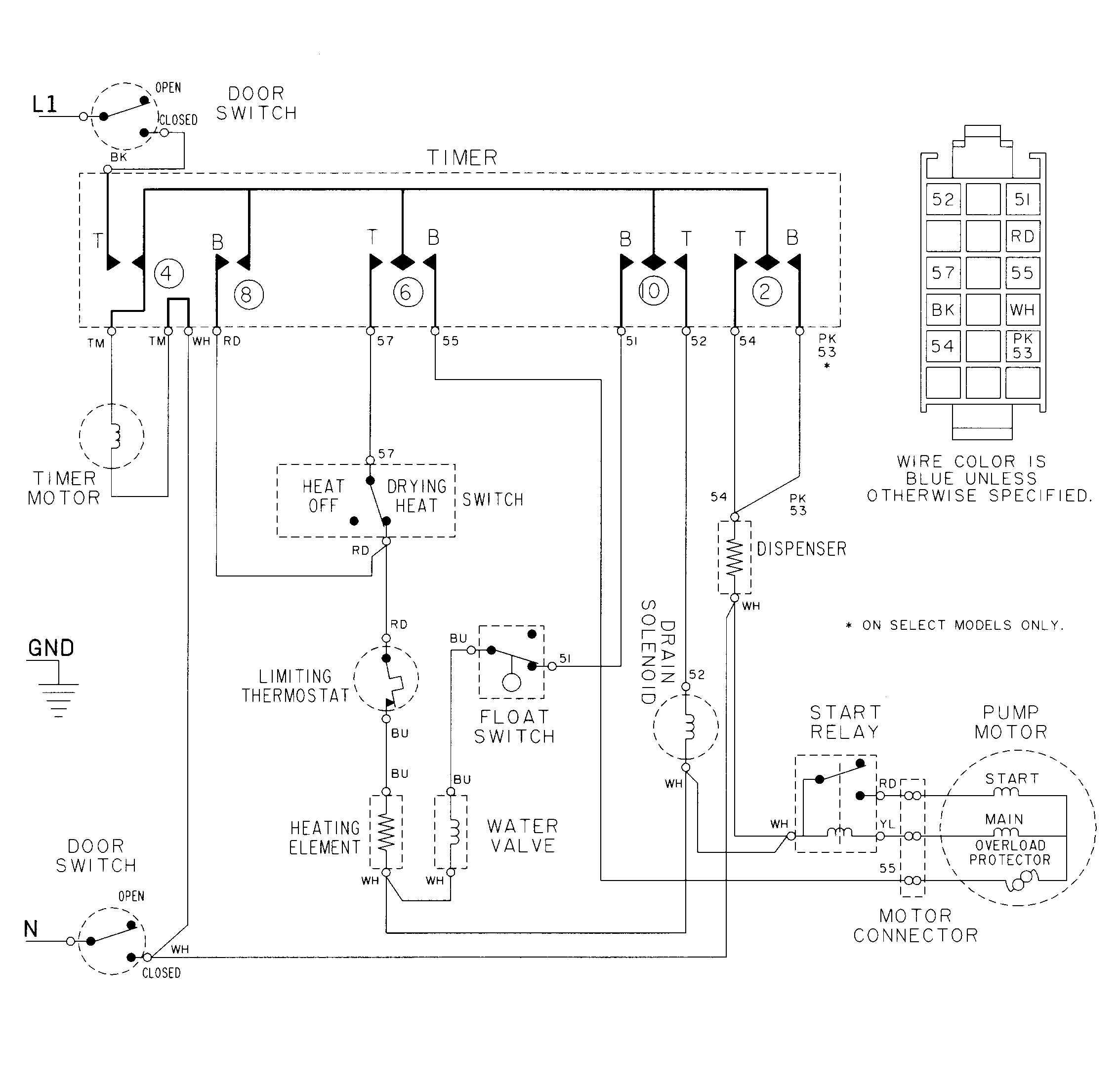 Jenn-Air DW700B wiring information diagram