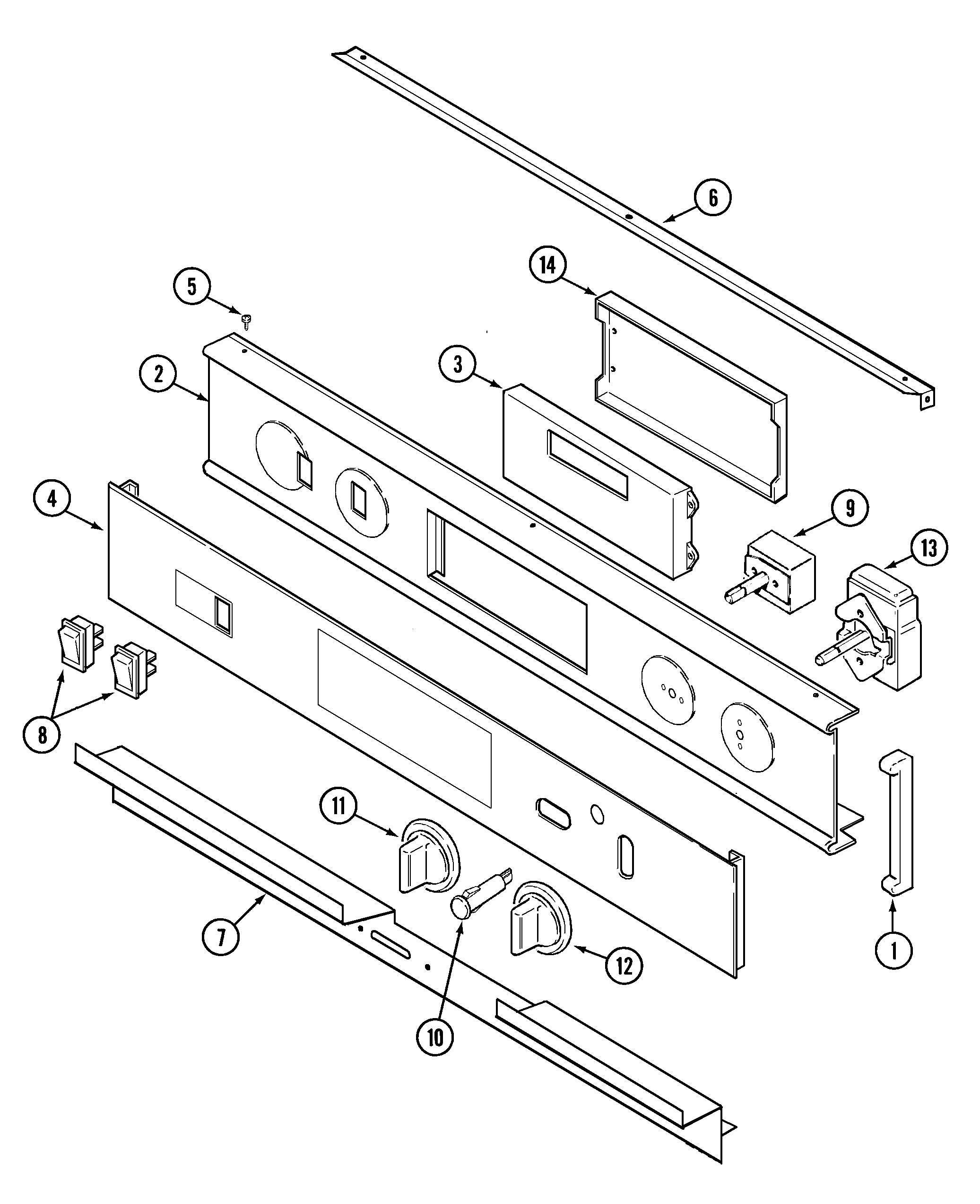 Jenn-Air WW27110B control panel diagram