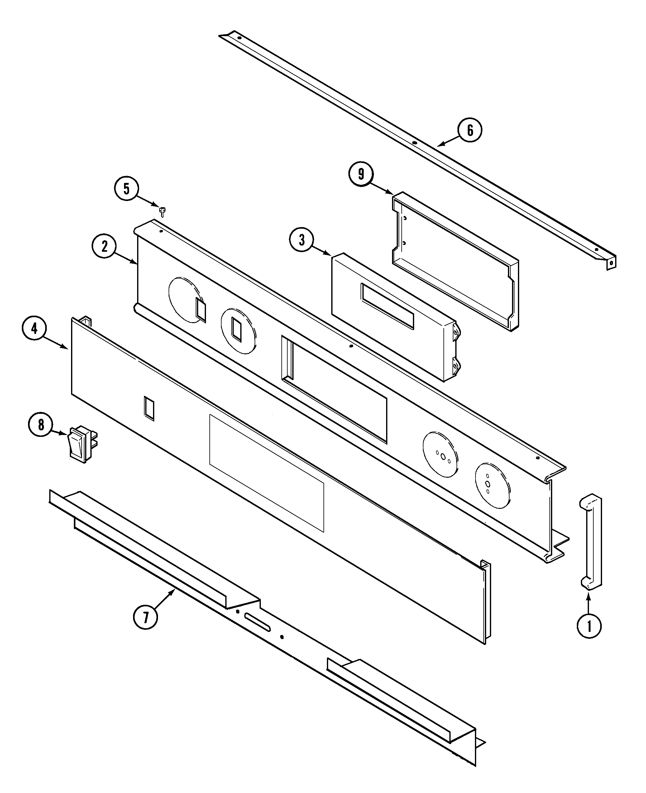 Jenn-Air W27100B control panel diagram