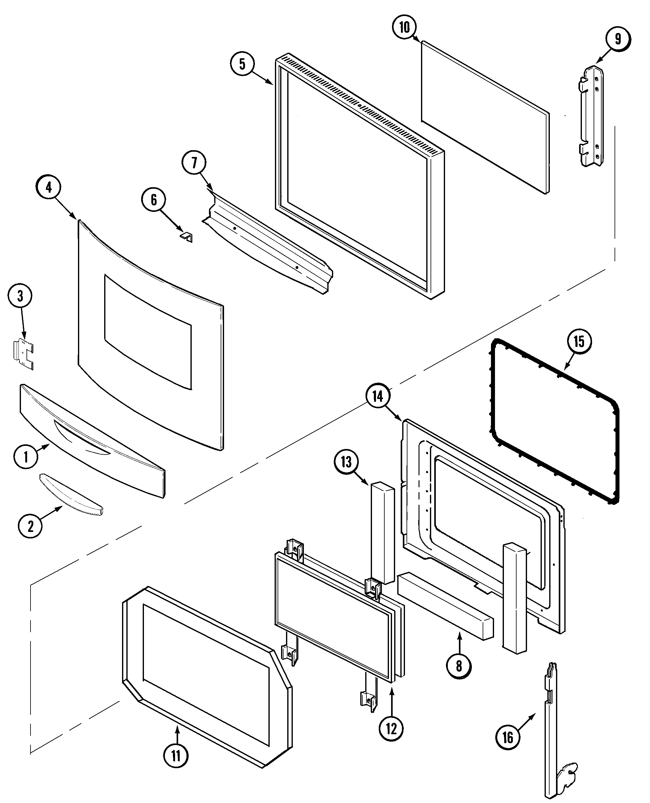 Jenn-Air JJW8630AAW door (upper & lower) diagram