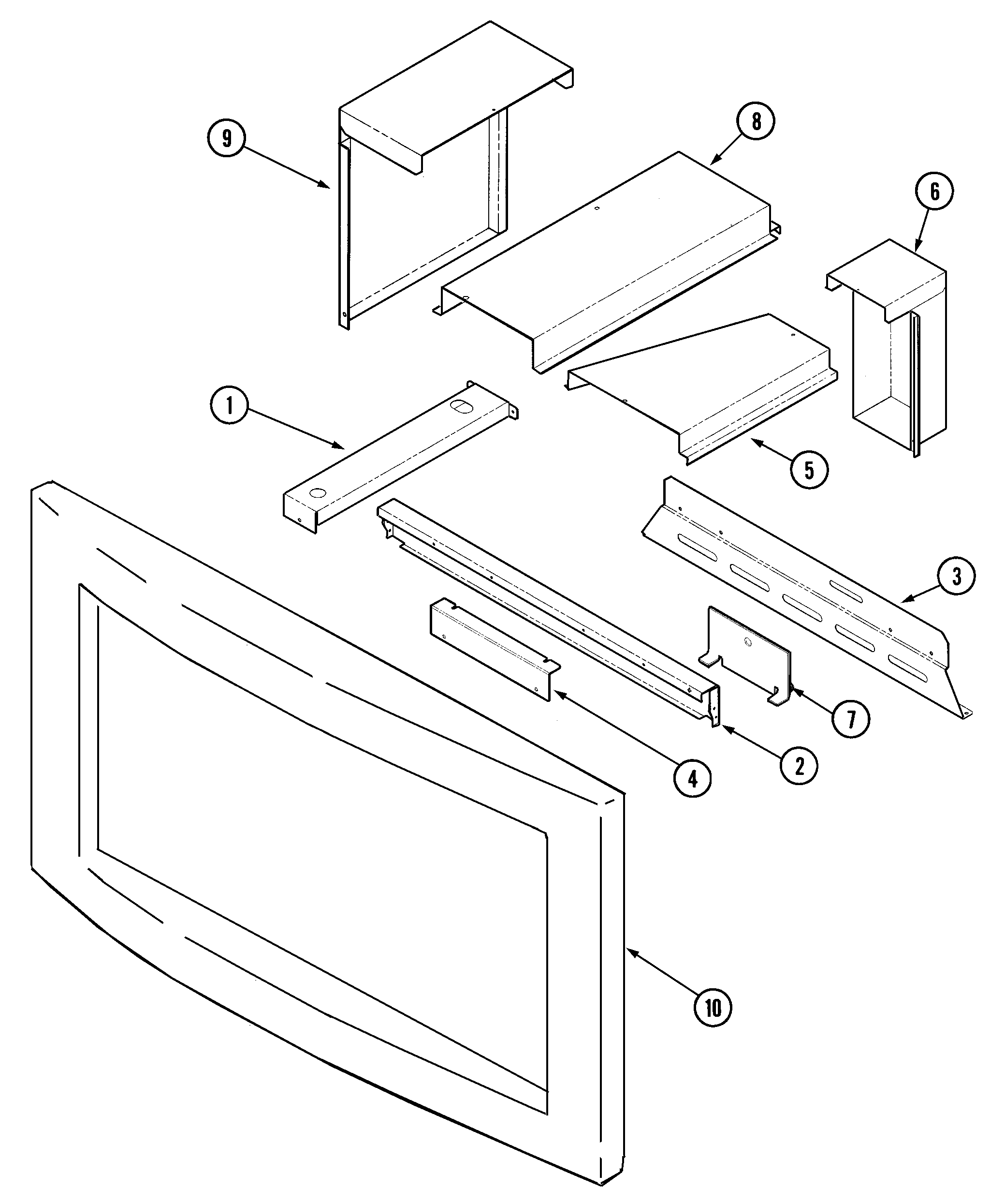 Jenn-Air JMW9530AAQ microwave frame & attachments diagram