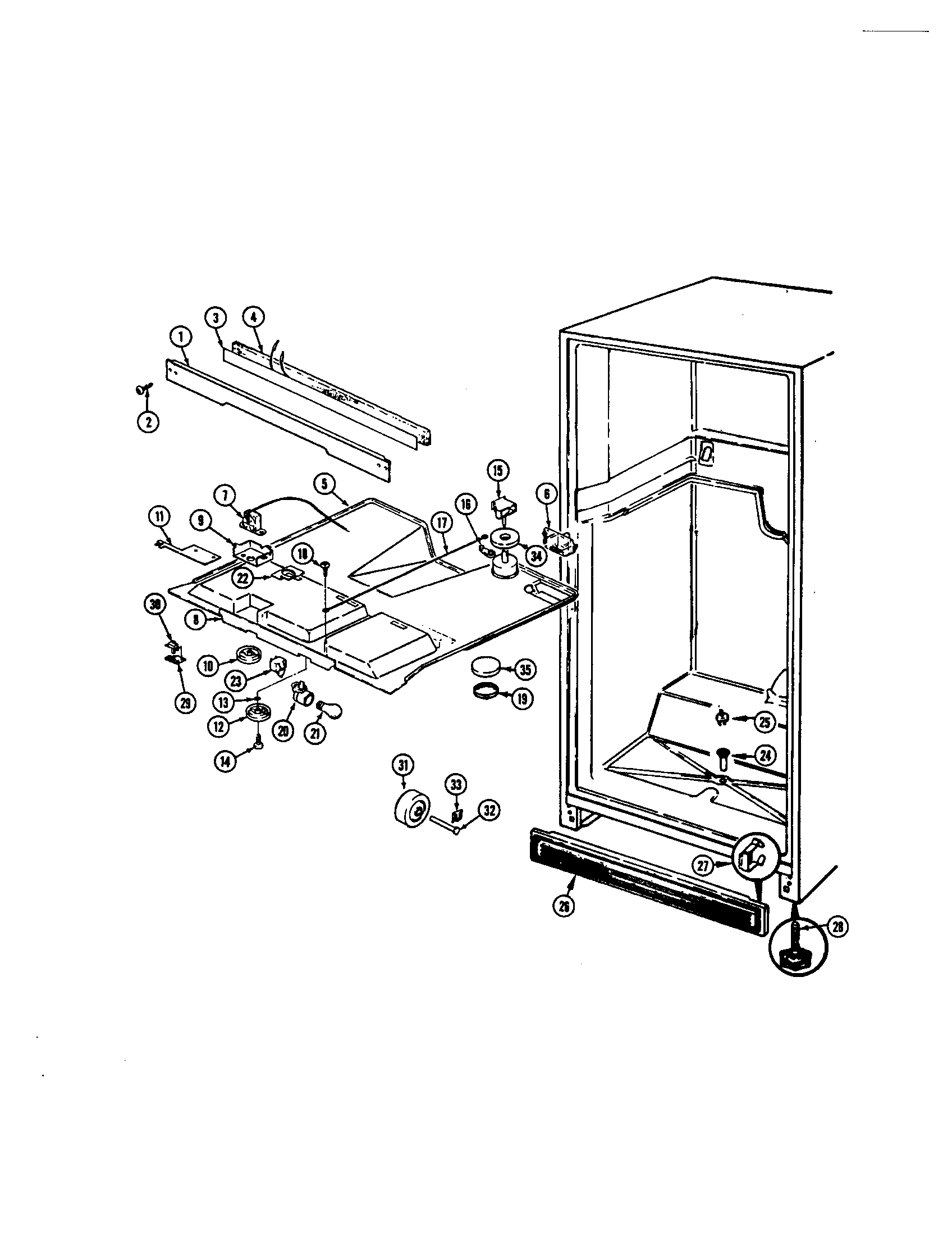 Maytag NT218MA fresh food compartment diagram