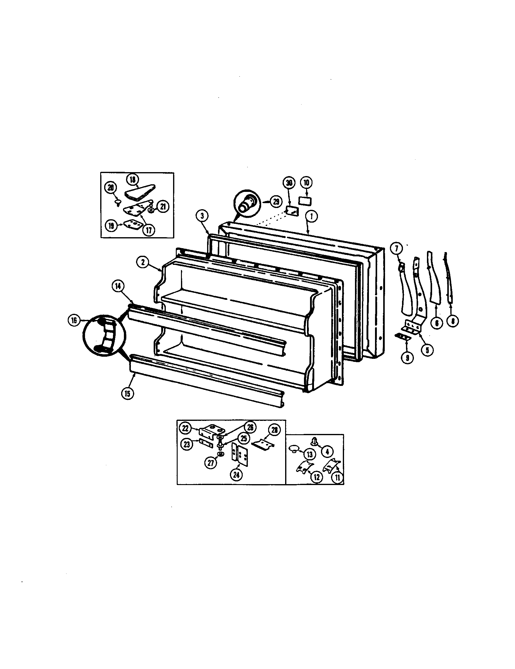 Maytag NT218MA freezer door diagram