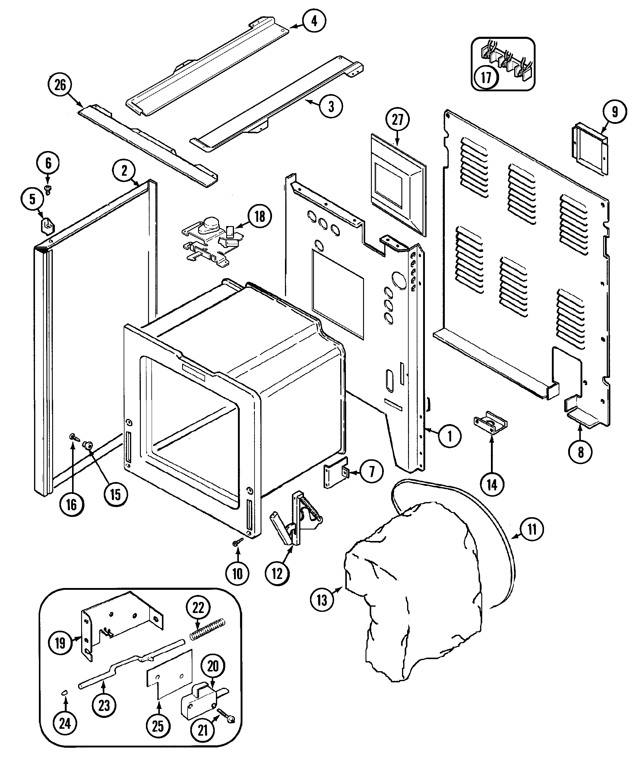 Maytag MER5870AAW body diagram