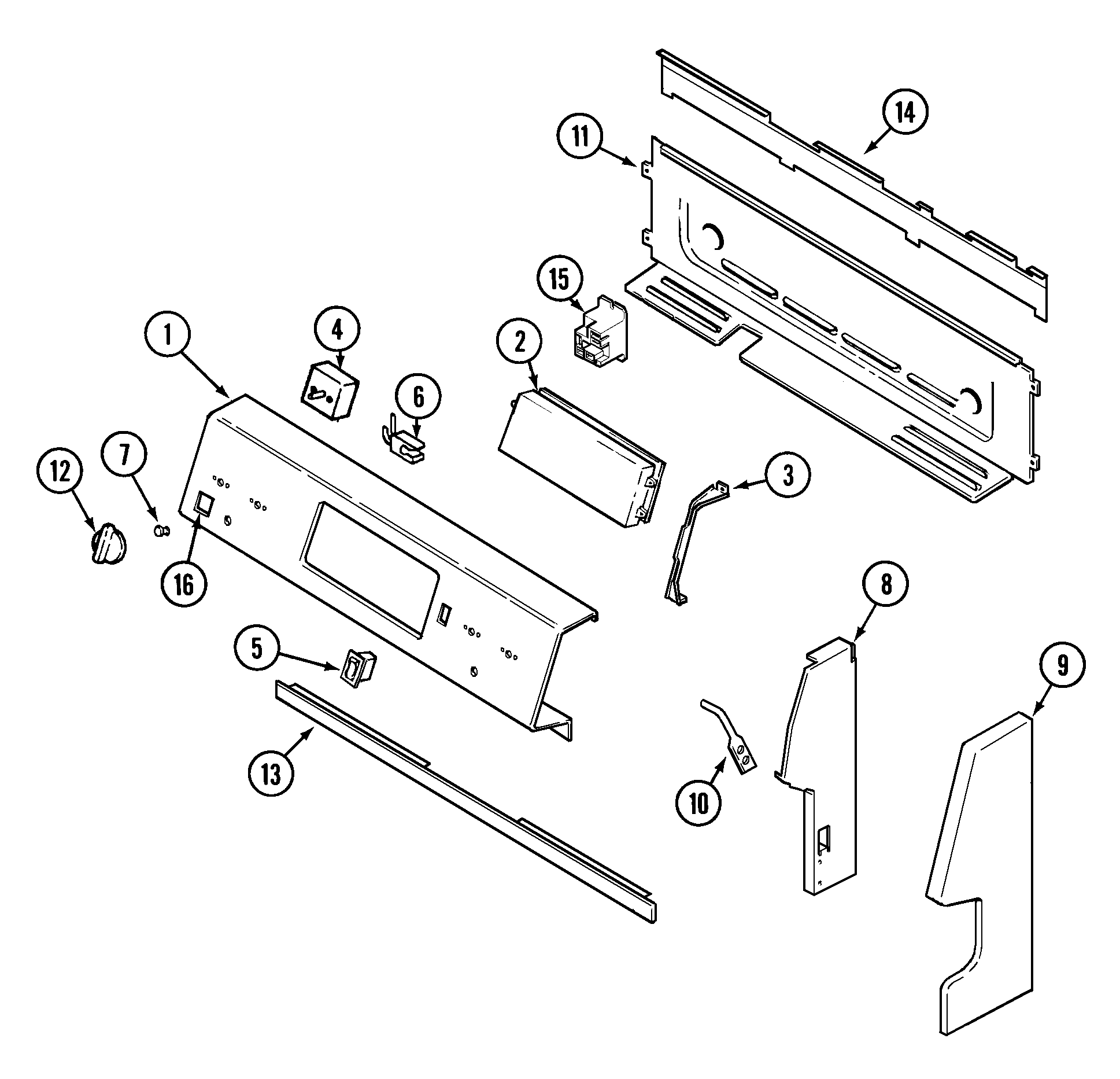 Maytag MER5870ACW control panel diagram