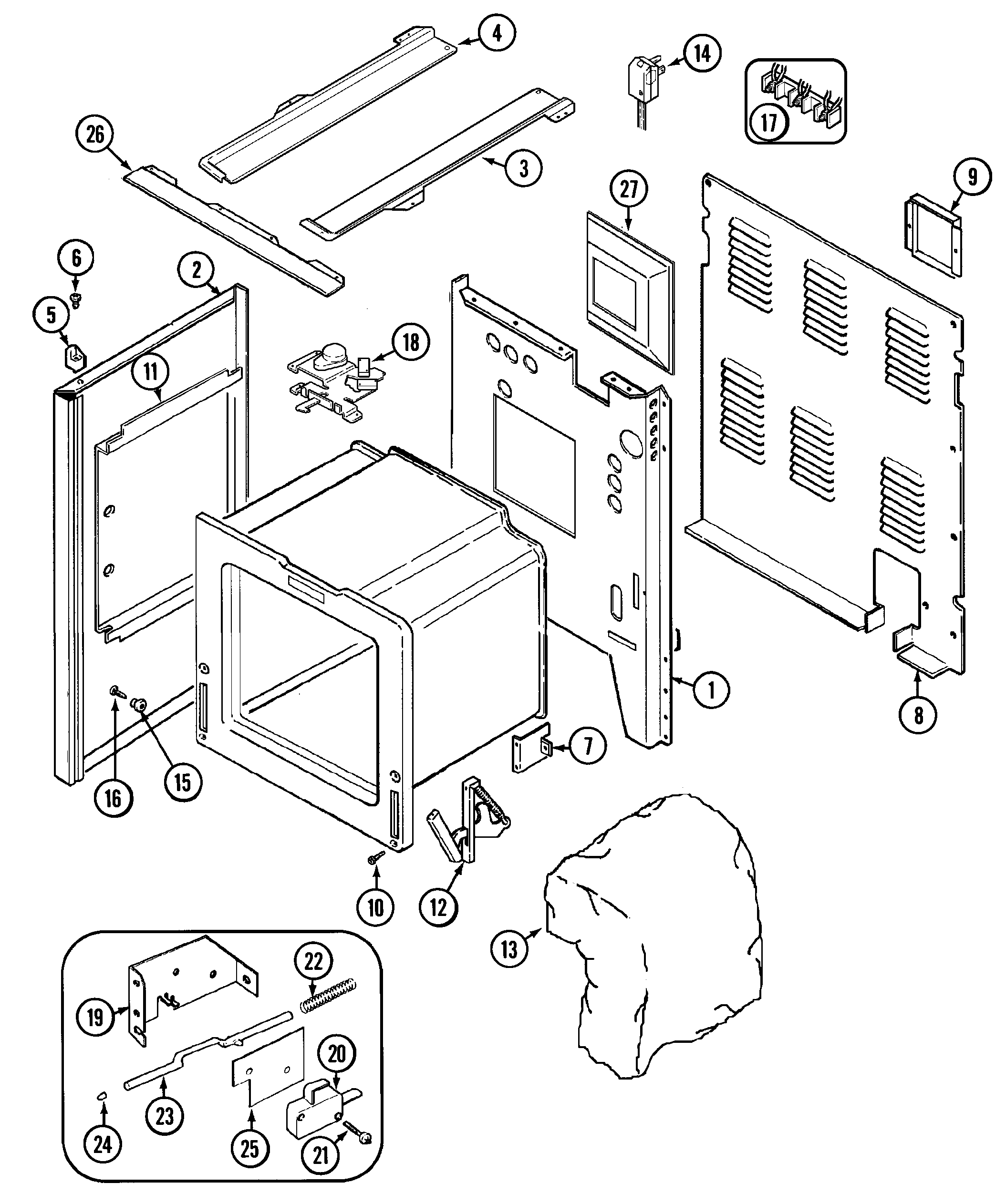 Maytag MER5870ACW body diagram