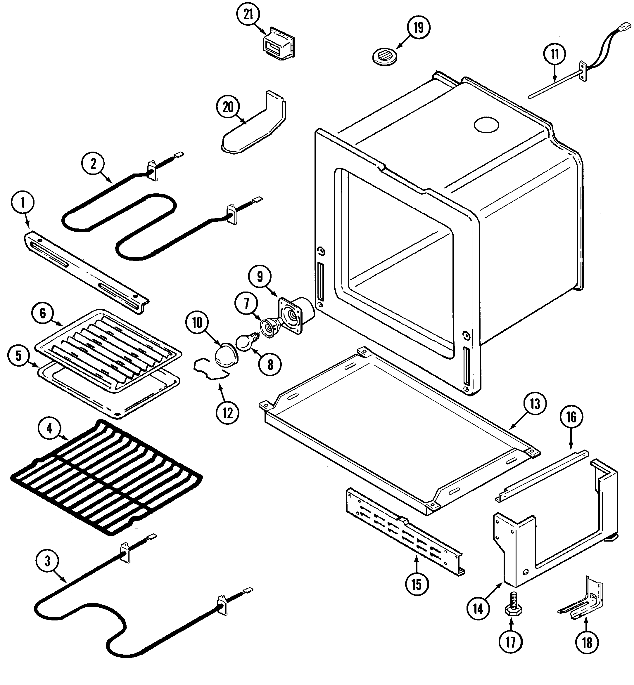 Maytag MER5710AAW oven/base diagram