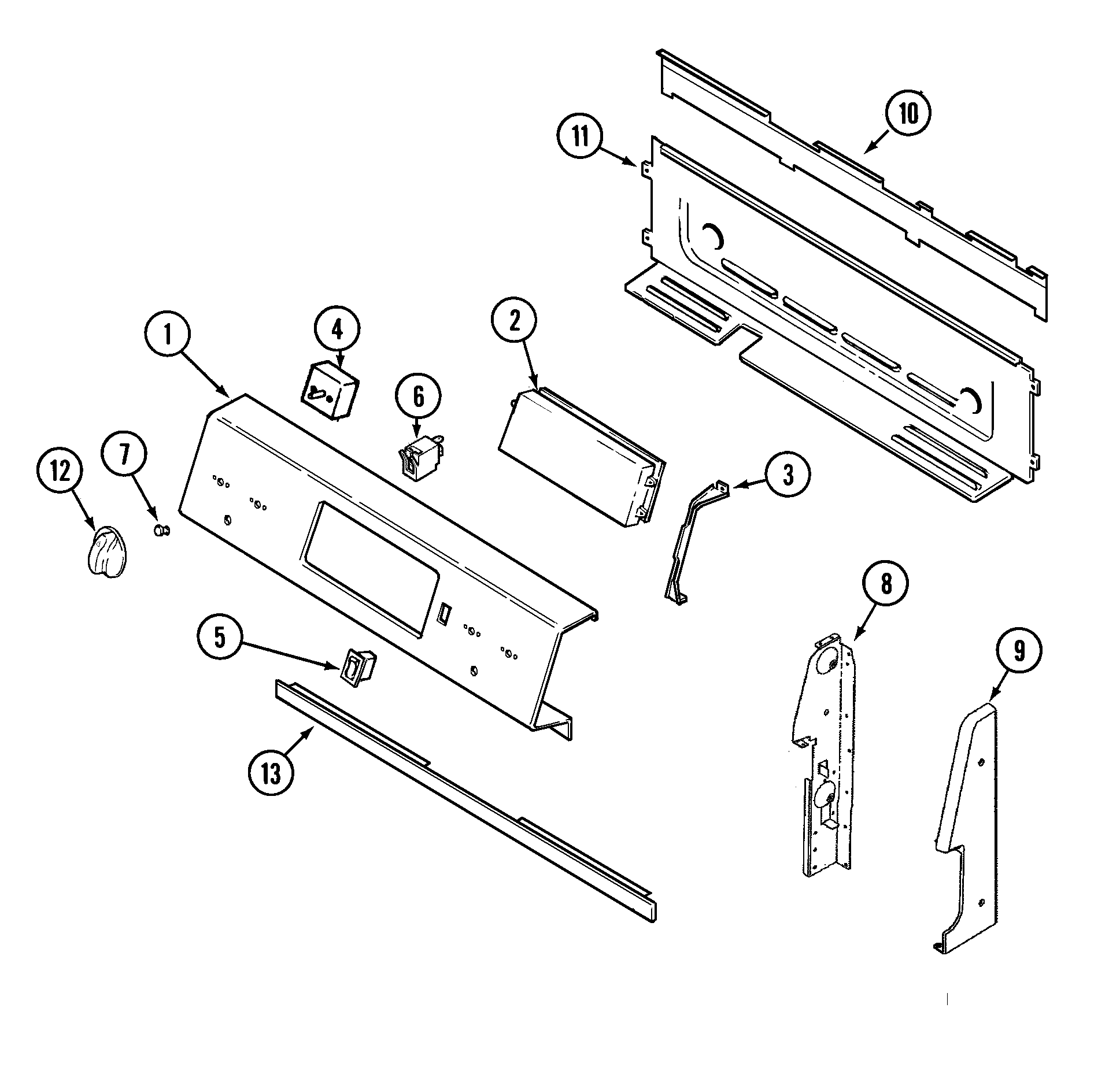 Maytag MER5755AAQ control panel diagram