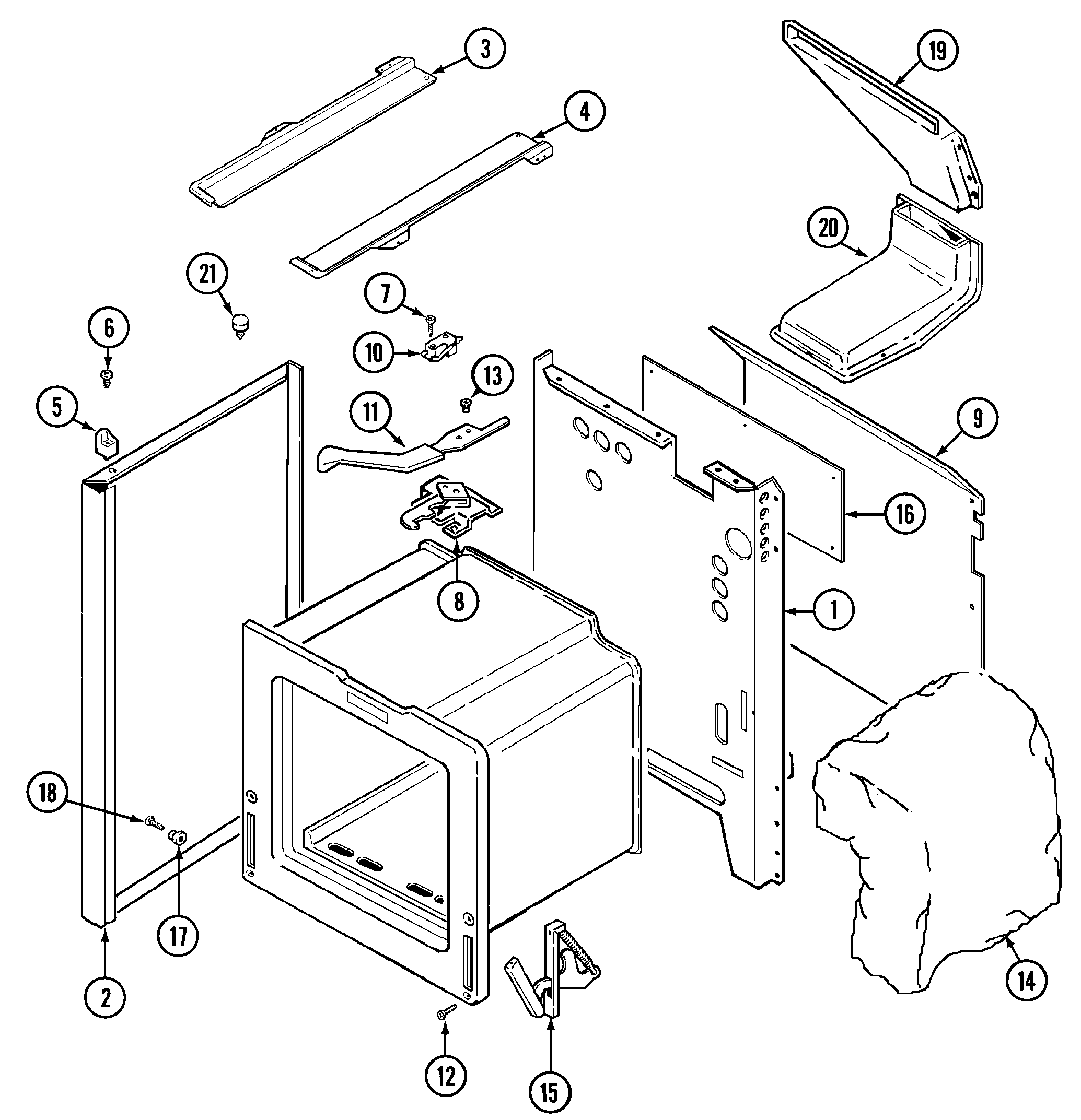 Maytag MGR5755ADQ body diagram