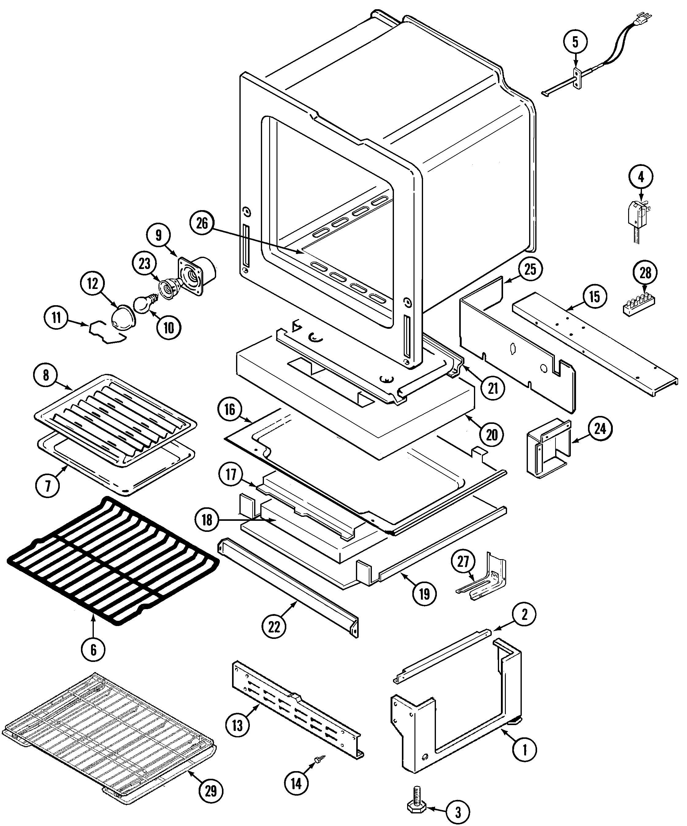 Maytag MGR5755ADQ oven/base diagram
