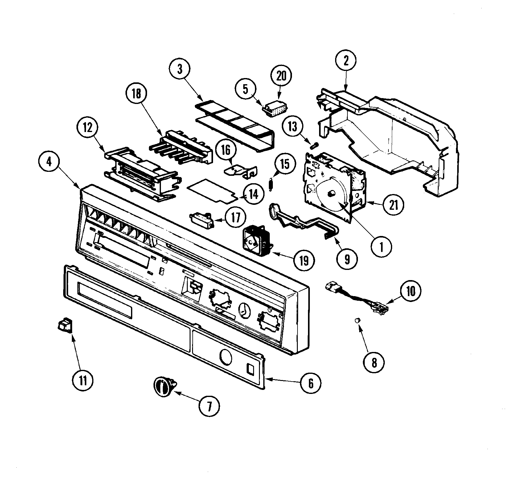 Maytag DU7DA-35 control panel diagram