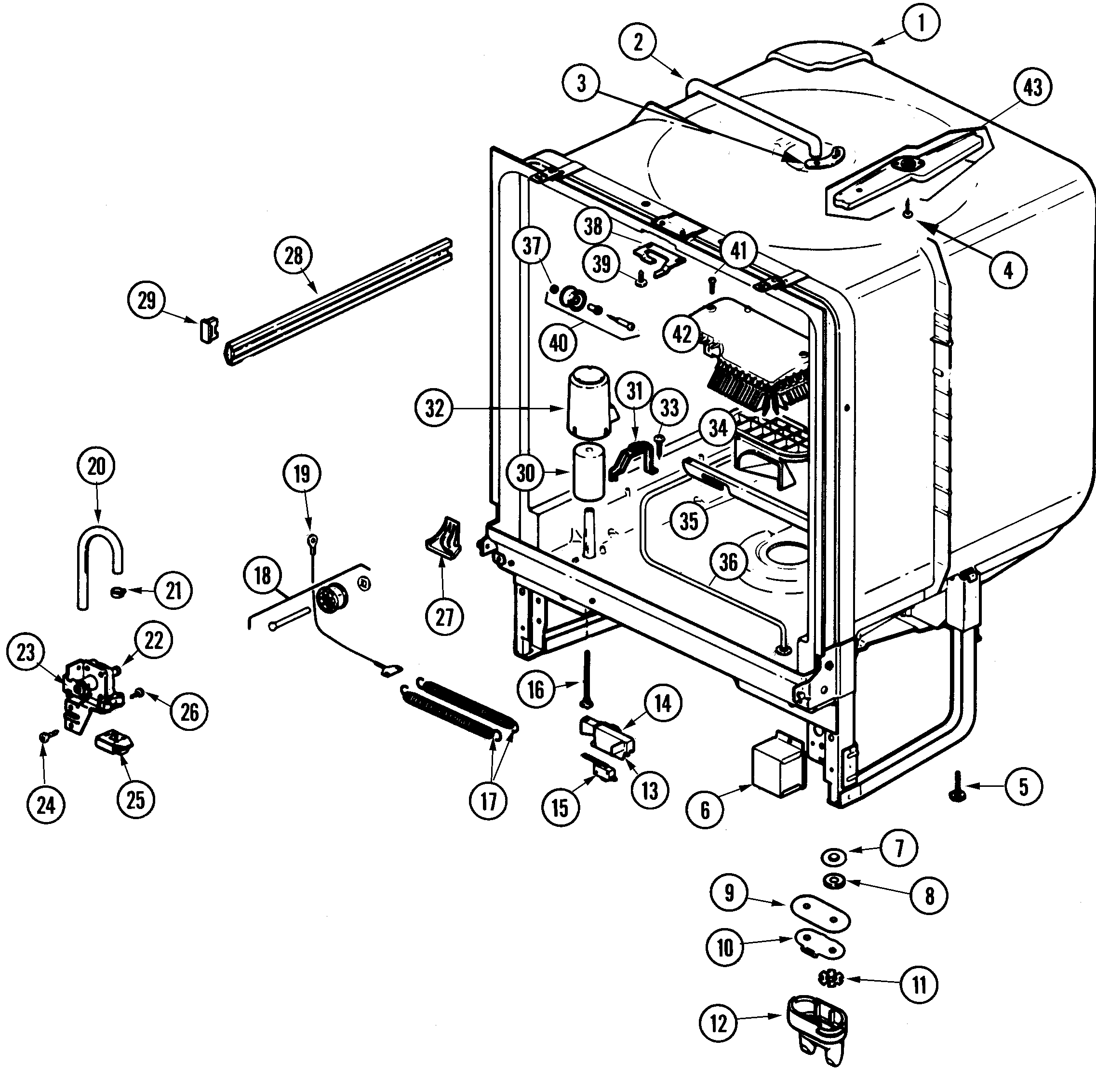 Maytag DU7DA-35 tub diagram