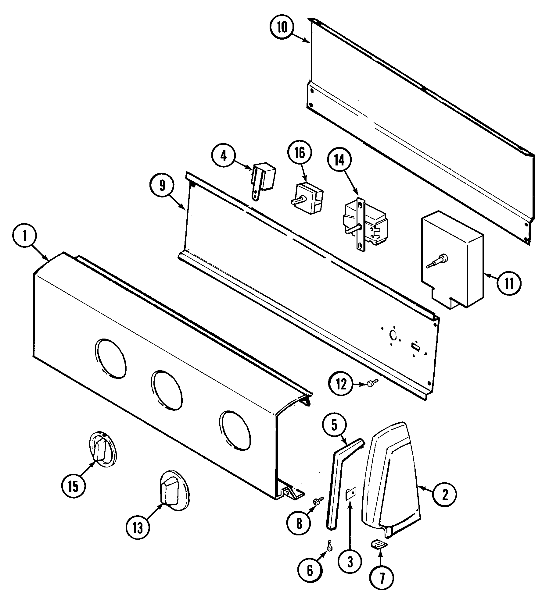 Norge DGP224V control panel diagram