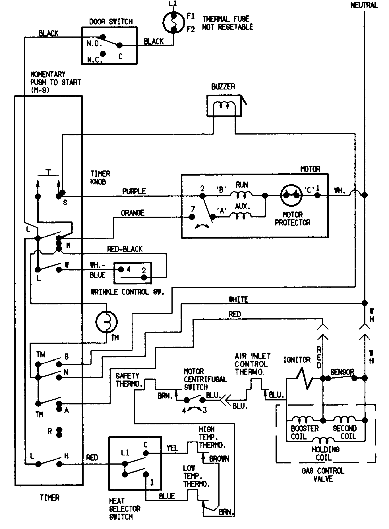 Norge DGP224V wiring information diagram