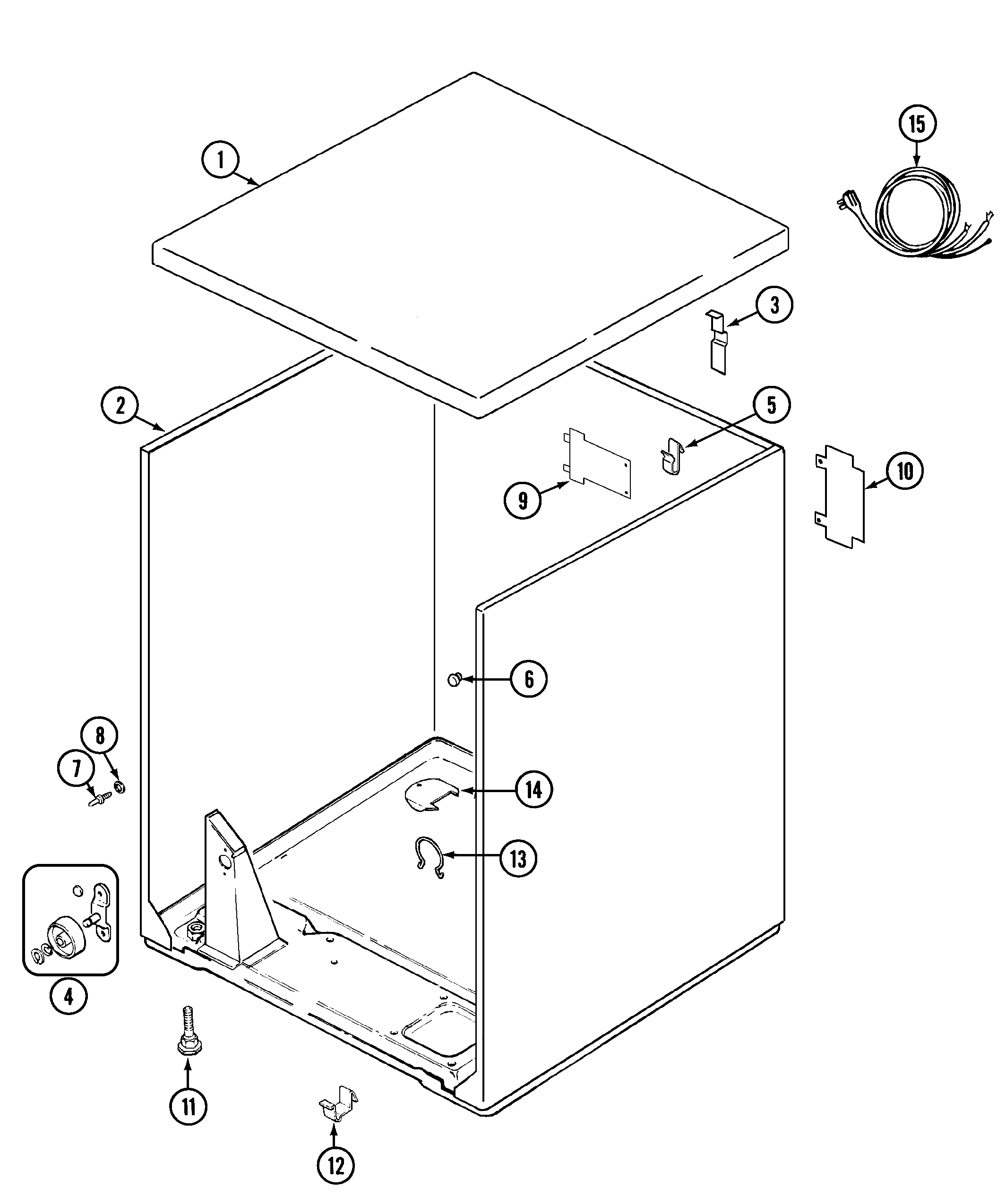 Jenn-Air JDG2000A cabinet diagram