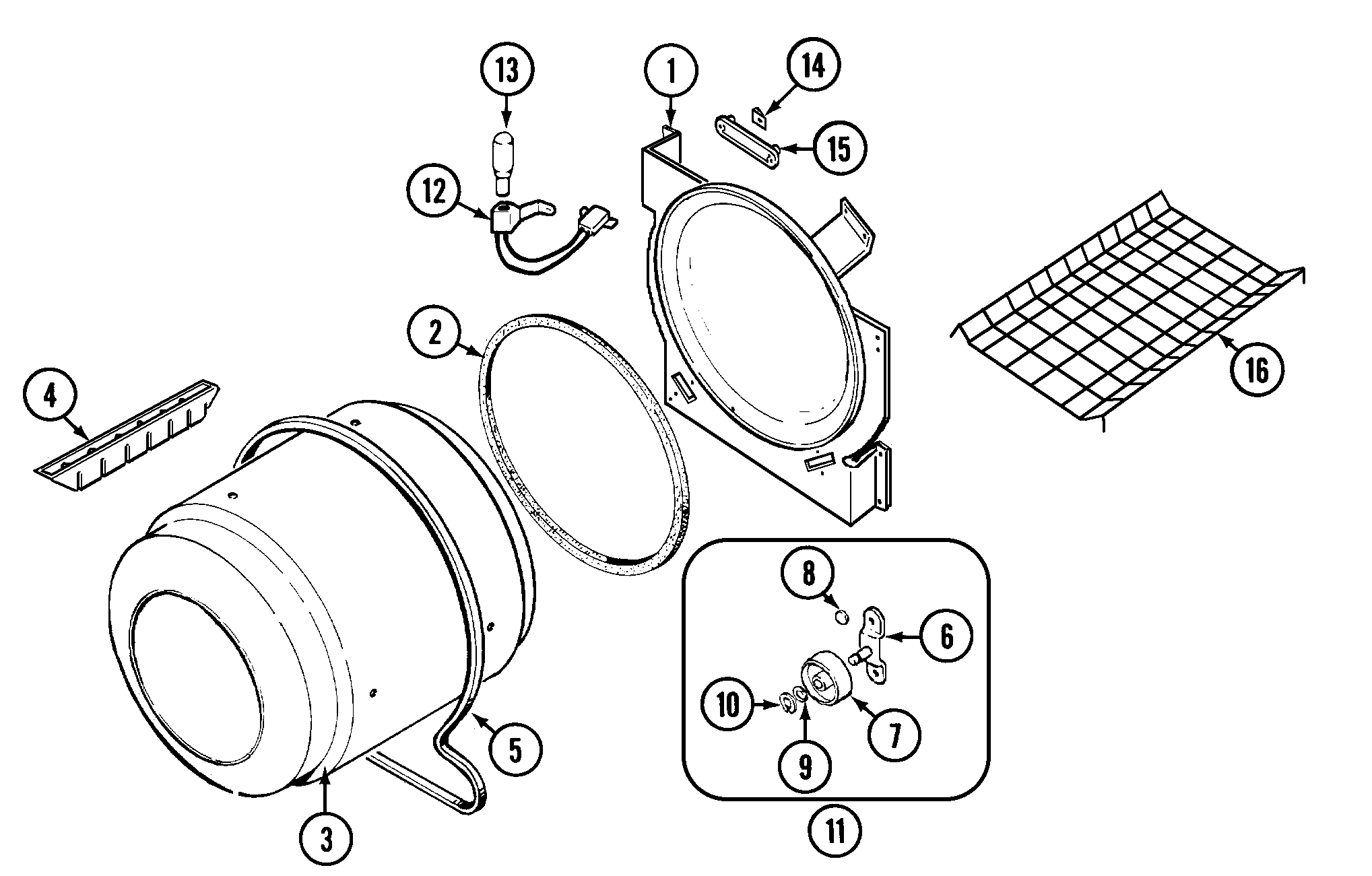 Jenn-Air JDG2000A tumbler diagram