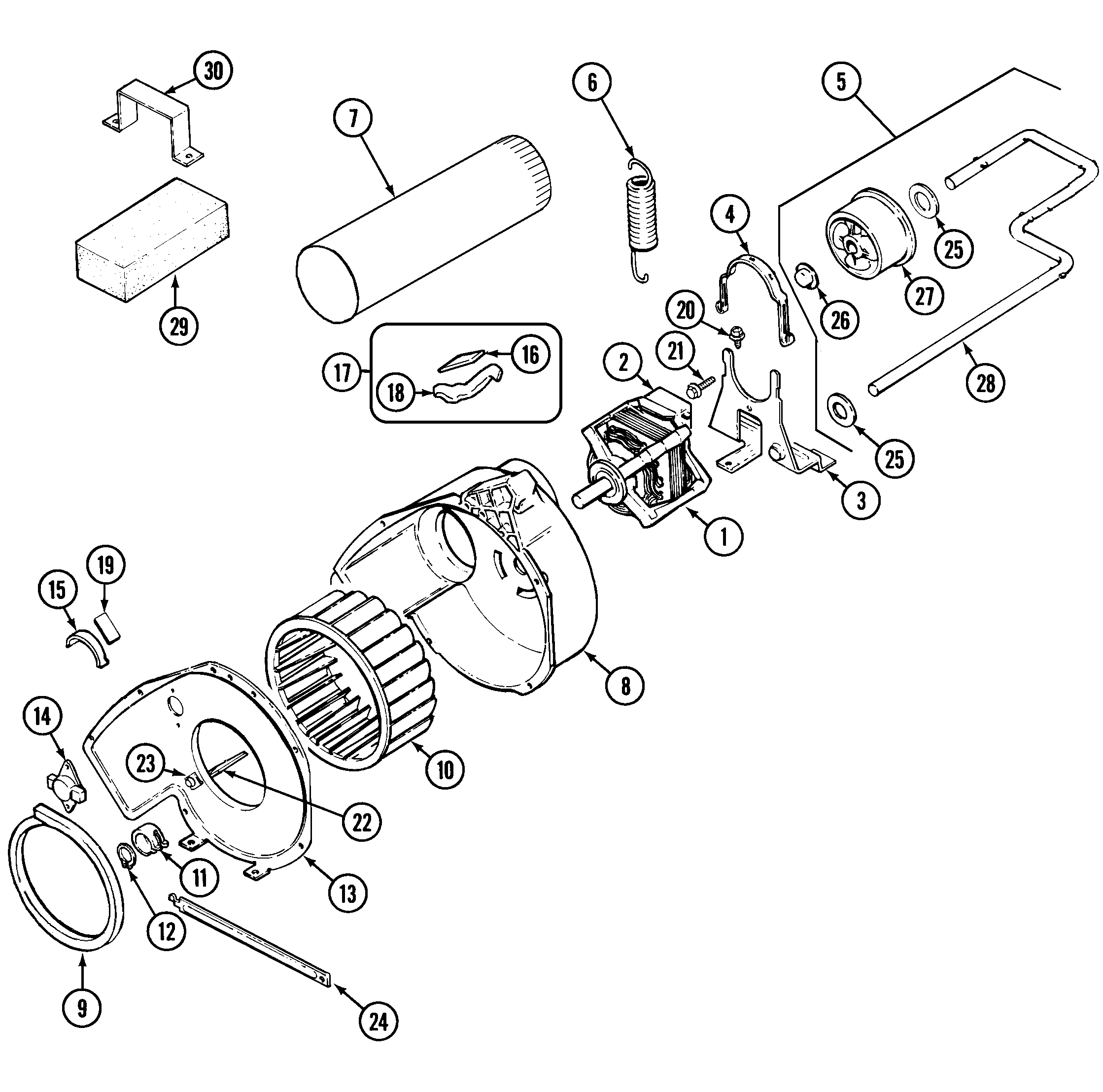 Jenn-Air JDG2000A motor & drive diagram