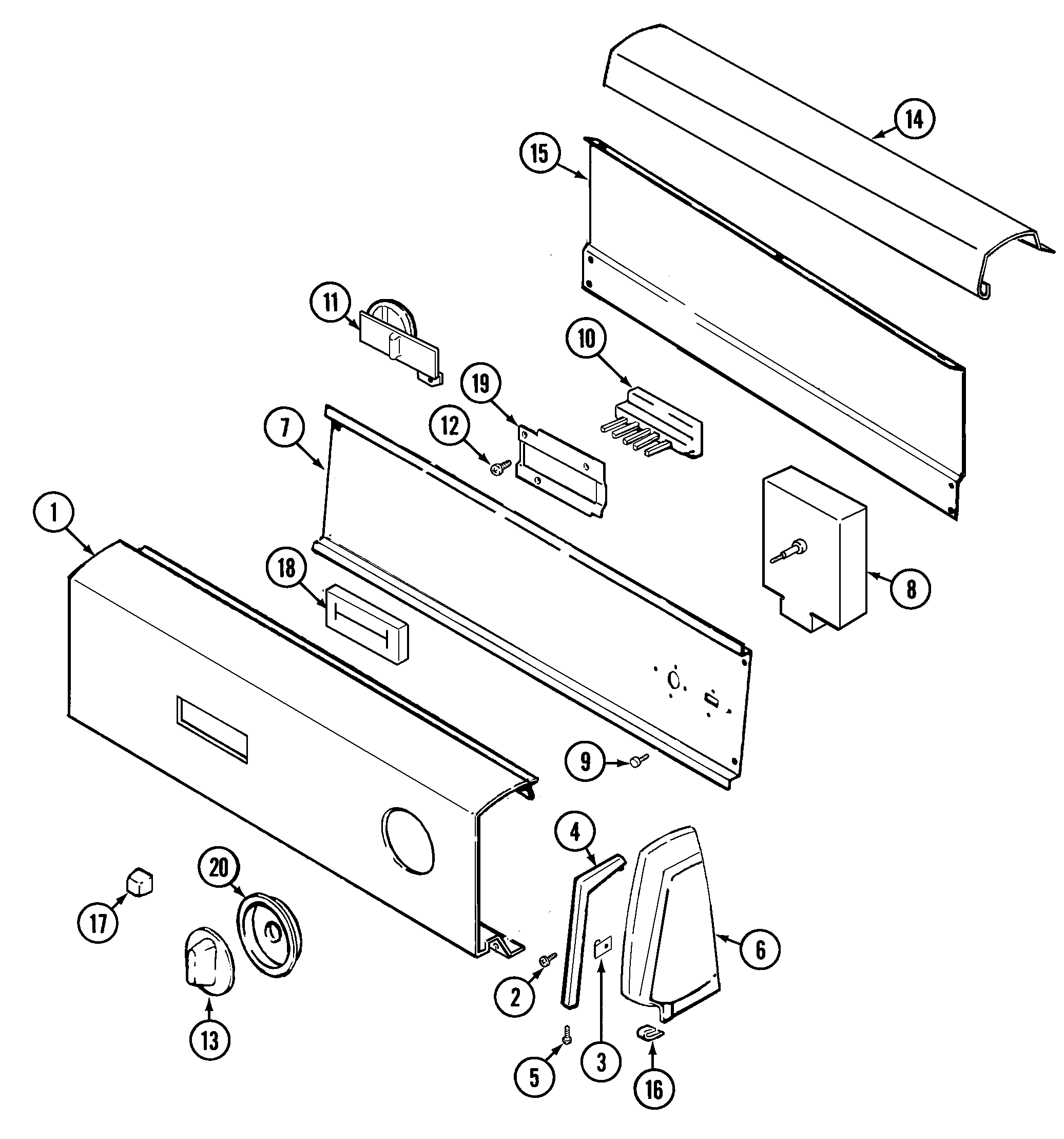 Maytag LAT1000AKE control panel diagram