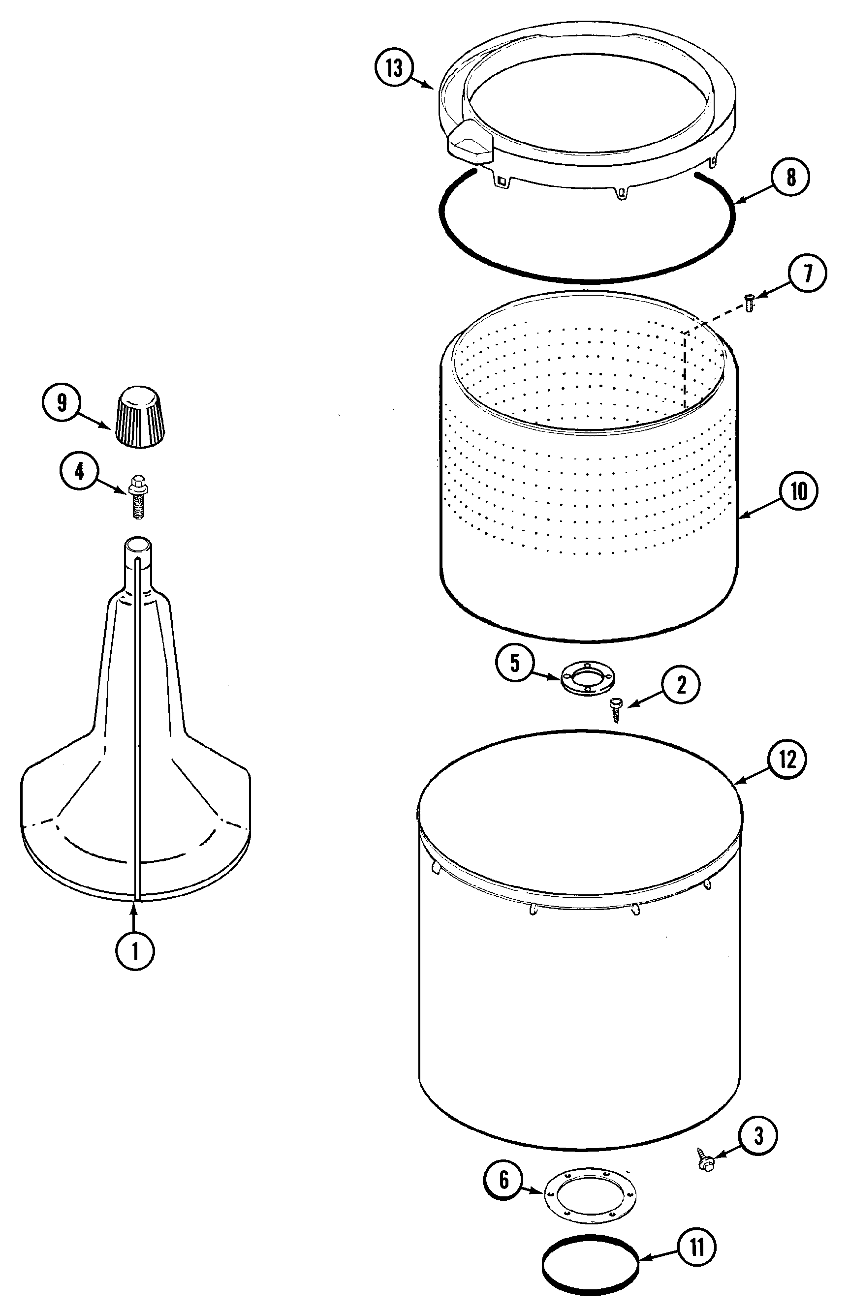 Maytag LAT1000AKE tub diagram