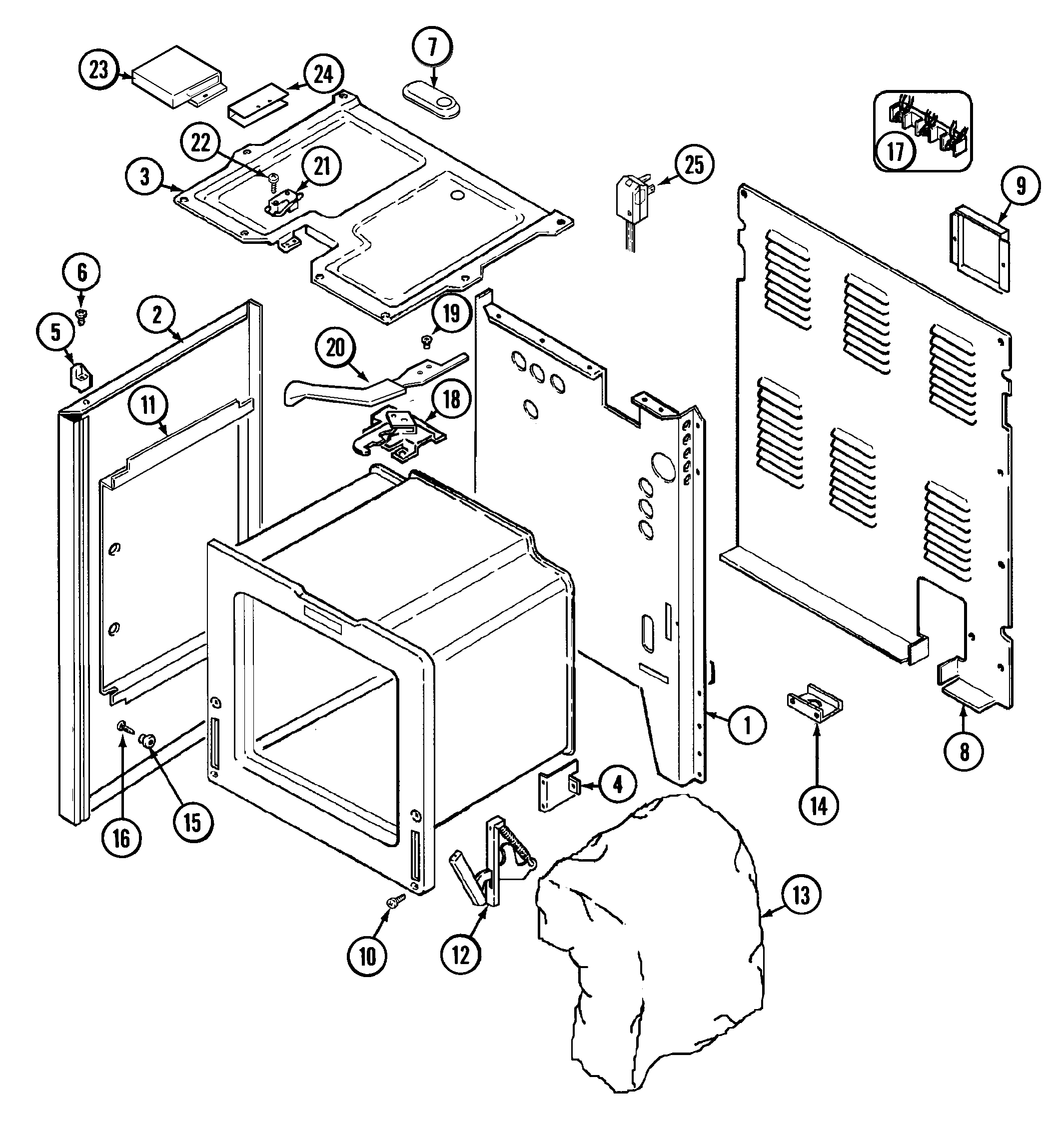 Magic Chef CER3540ACB body diagram