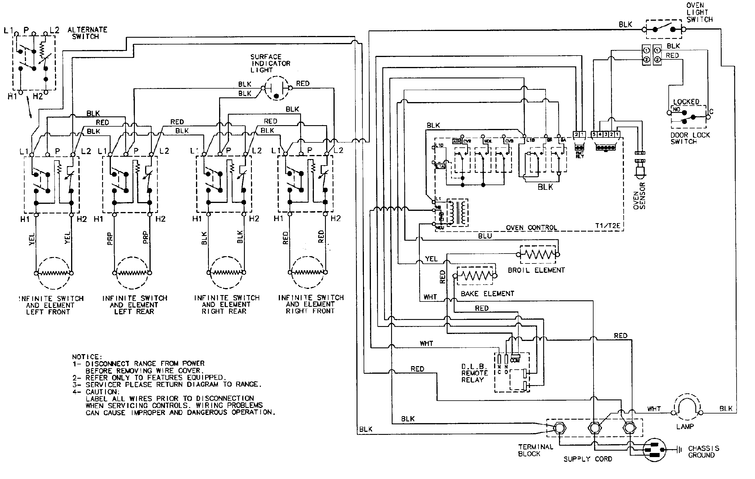 Magic Chef CER3540ACB wiring information diagram