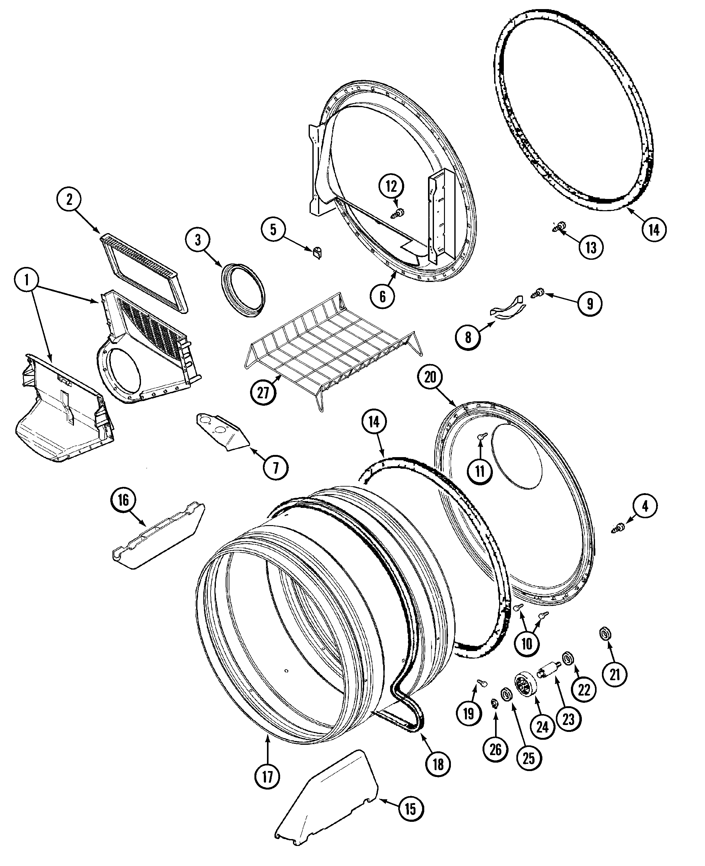 Maytag MDG9206AWA tumbler diagram