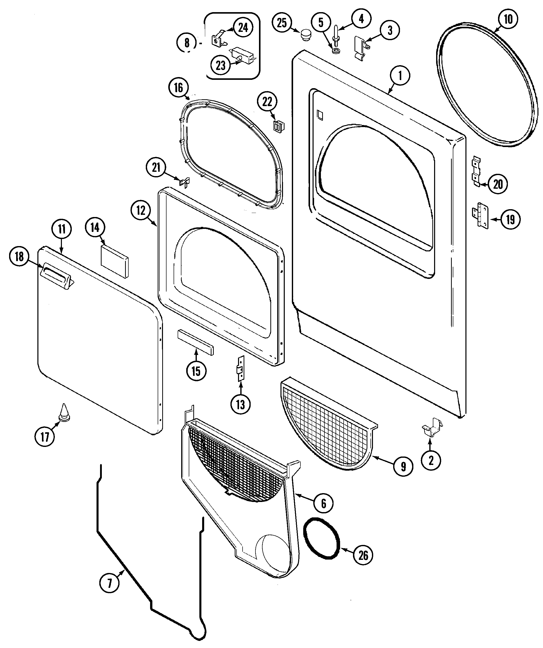 Admiral AYG1200AWA door diagram
