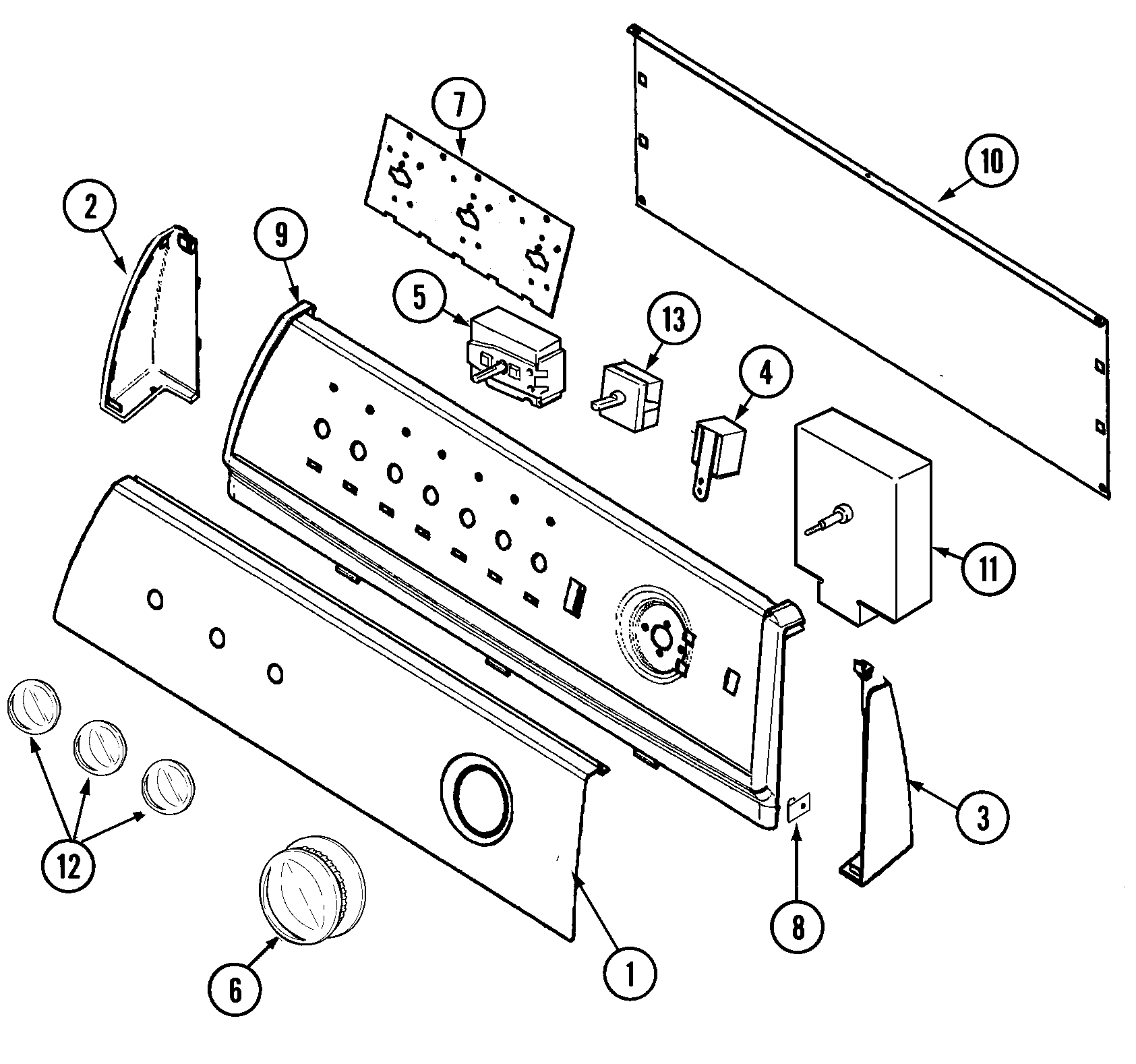 Maytag PYE3300AZW control panel diagram
