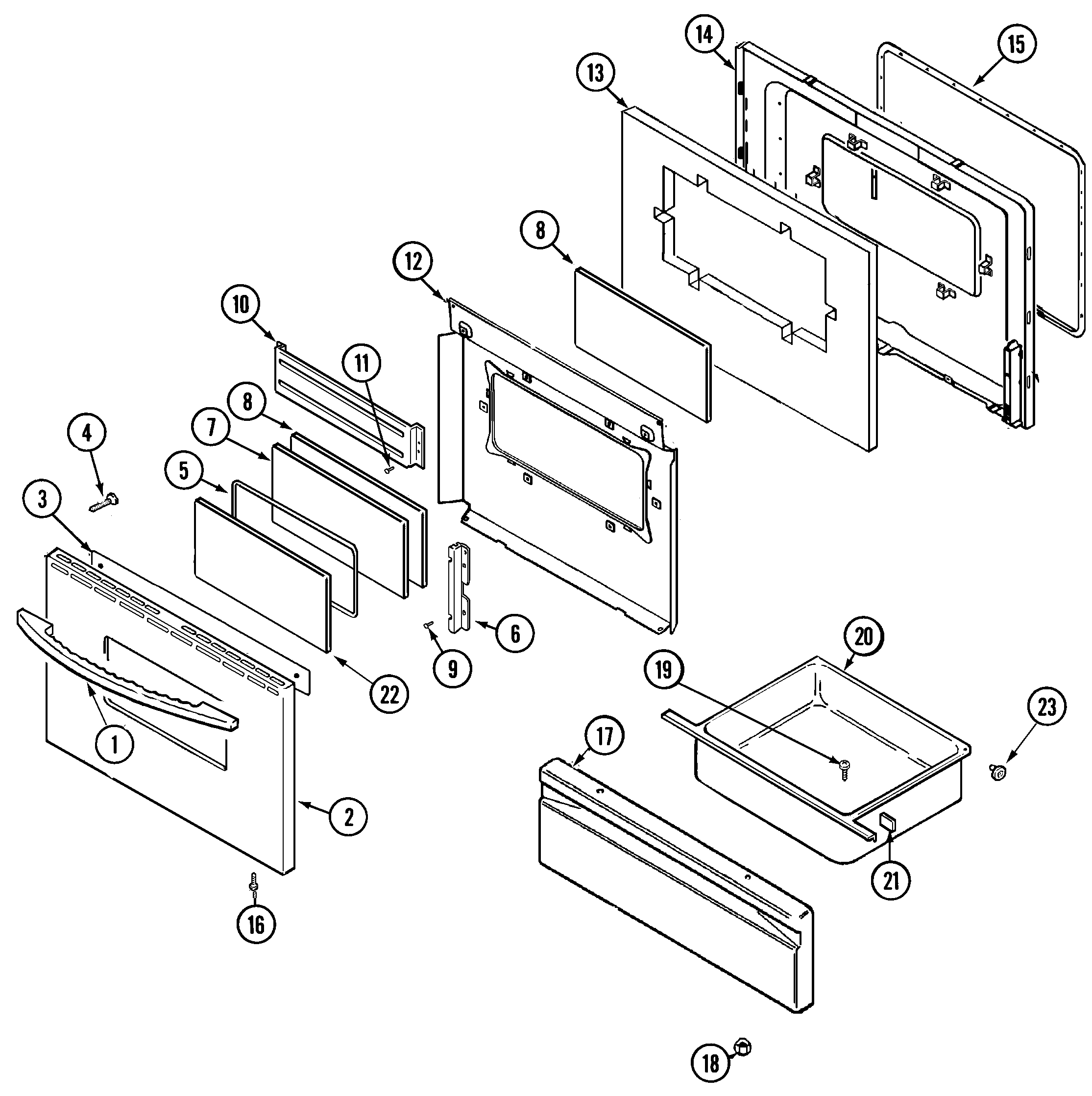 Maytag PER5508BAQ door/drawer diagram