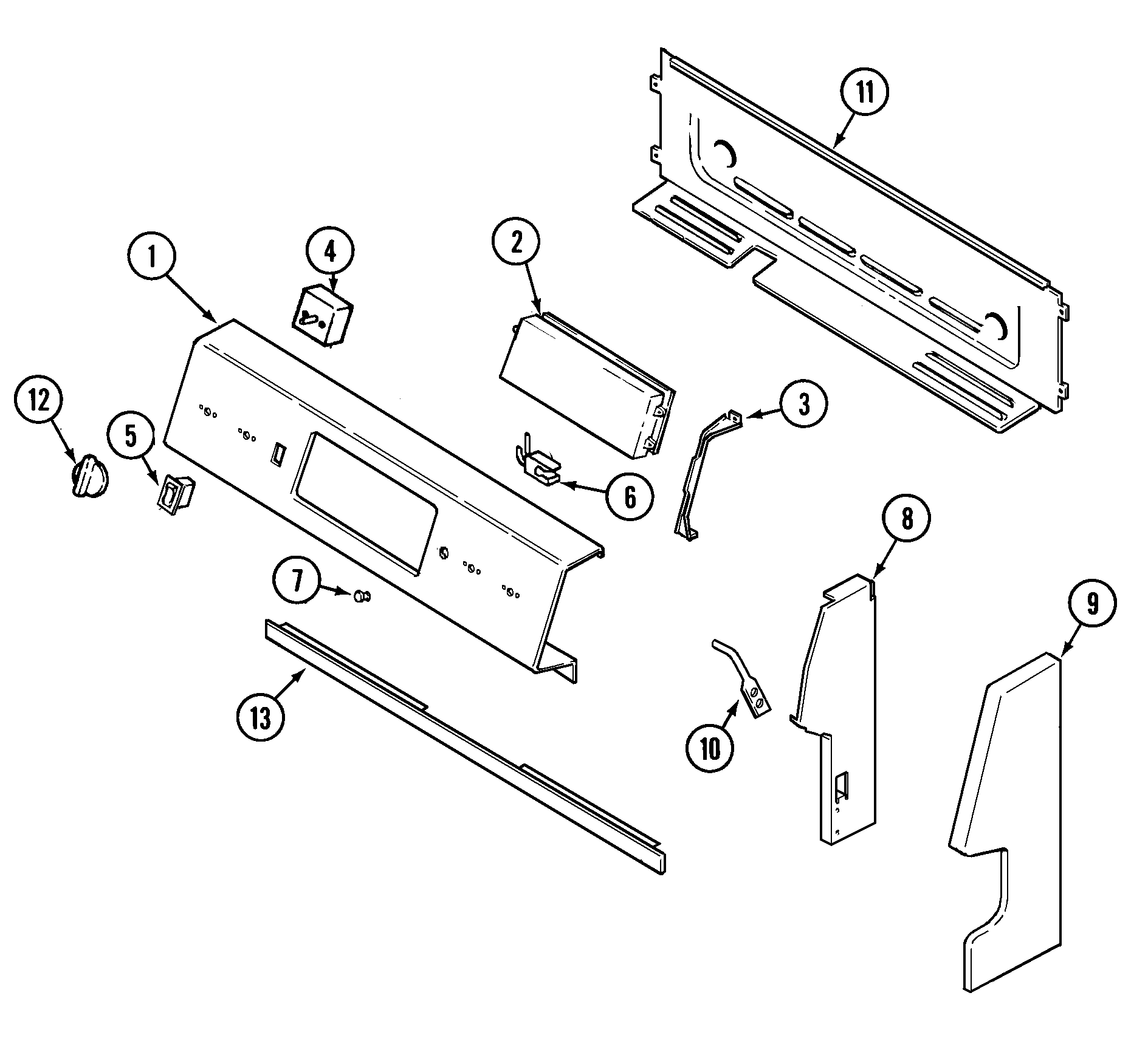 Maytag PER5508BAQ control panel diagram