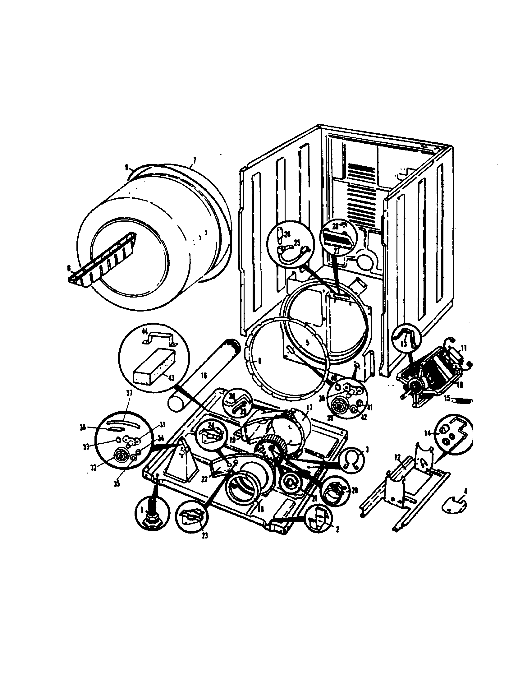 Admiral DG18F2WN drum diagram